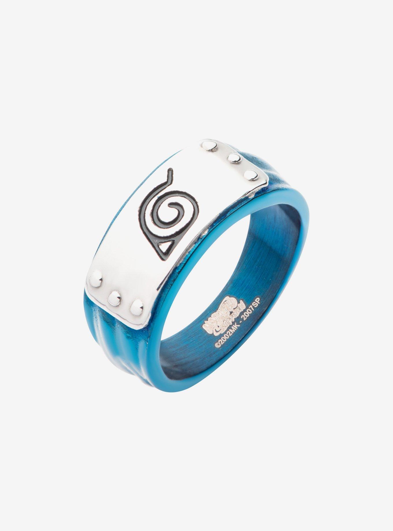 Naruto Shippuden Hidden Leaf Village Blue Headband Ring, , hi-res