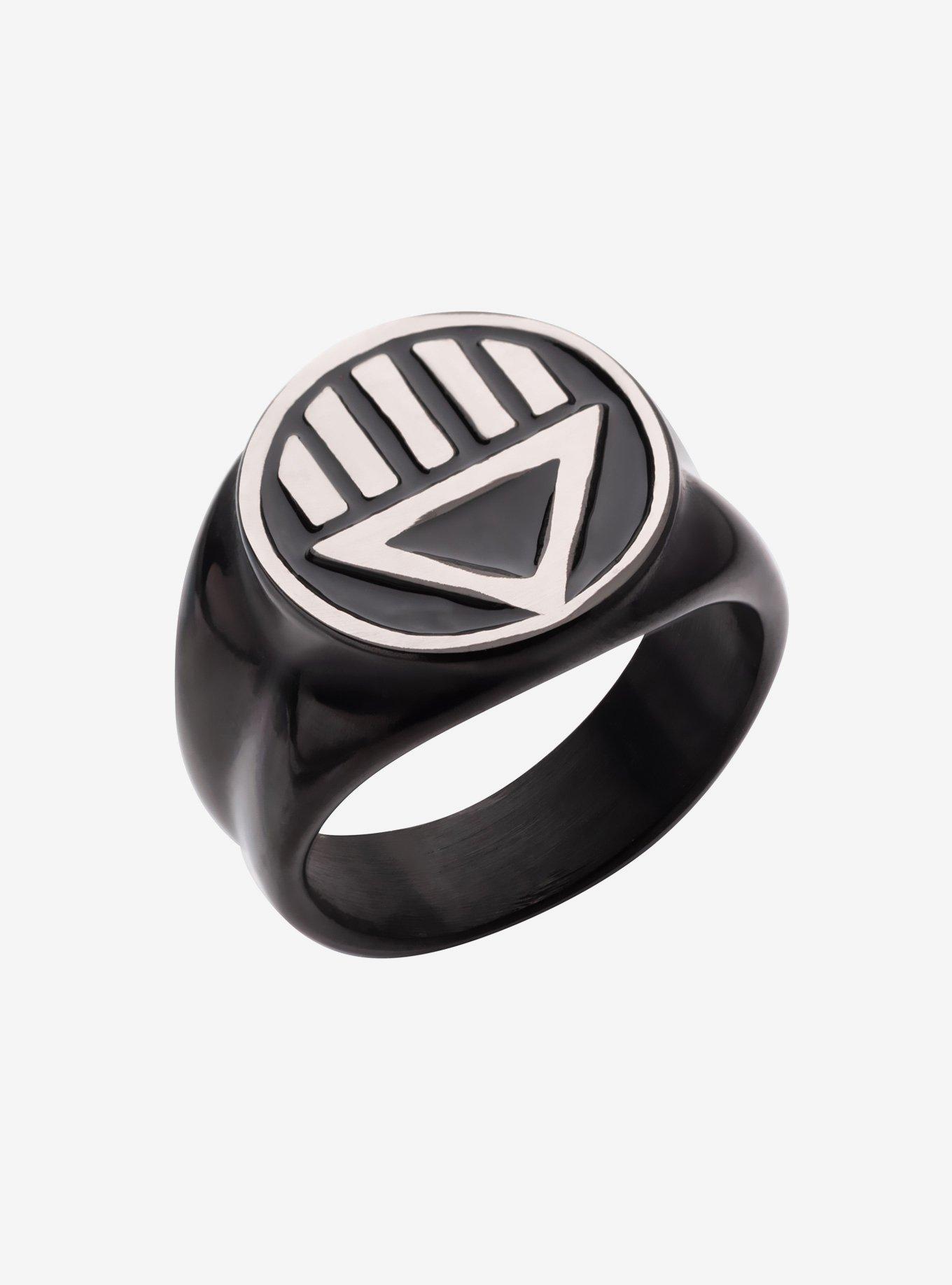 DC Comics Green Lantern "Death" Symbol Ring, BLACK, hi-res