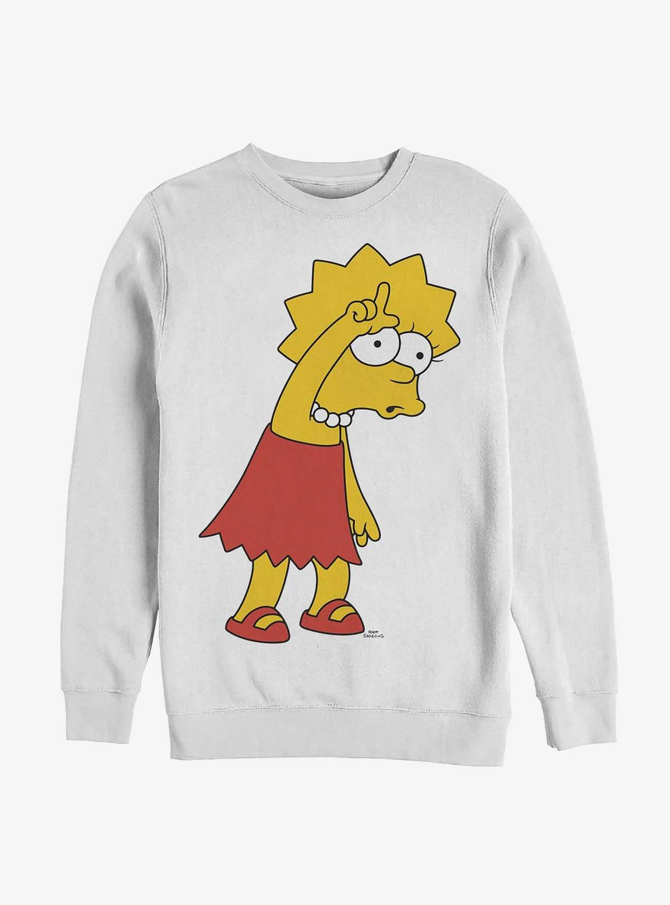 The Simpsons Loser Lisa Crew Sweatshirt, WHITE, hi-res