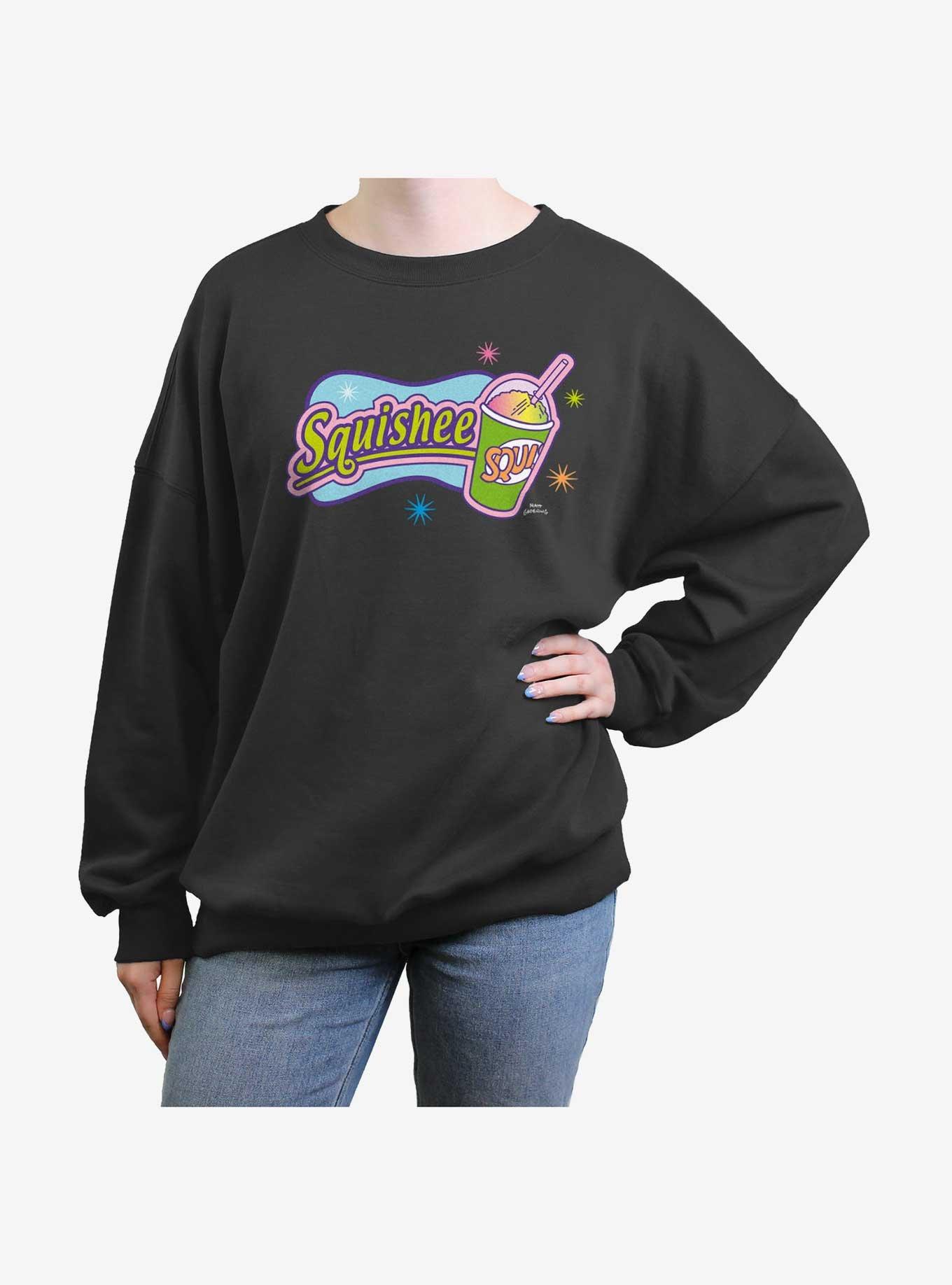 The Simpsons Squishee Logo Girls Oversized Sweatshirt, CHARCOAL, hi-res