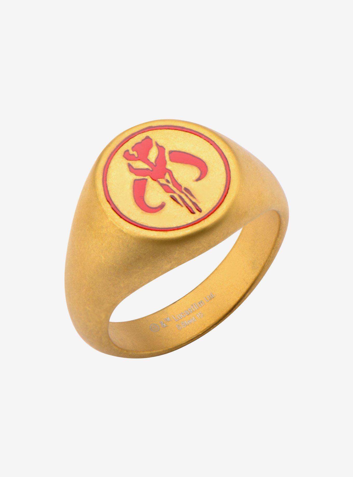 Star Wars Enamel Mandalorian Symbol Ring, , hi-res