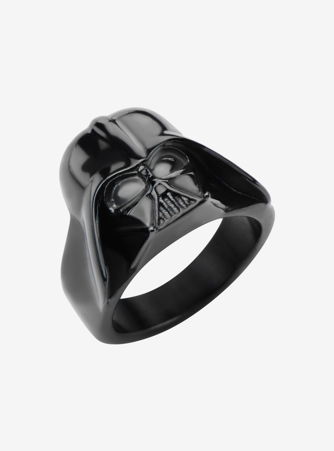 Star Wars Black Plated 3D Darth Vader Ring, , hi-res