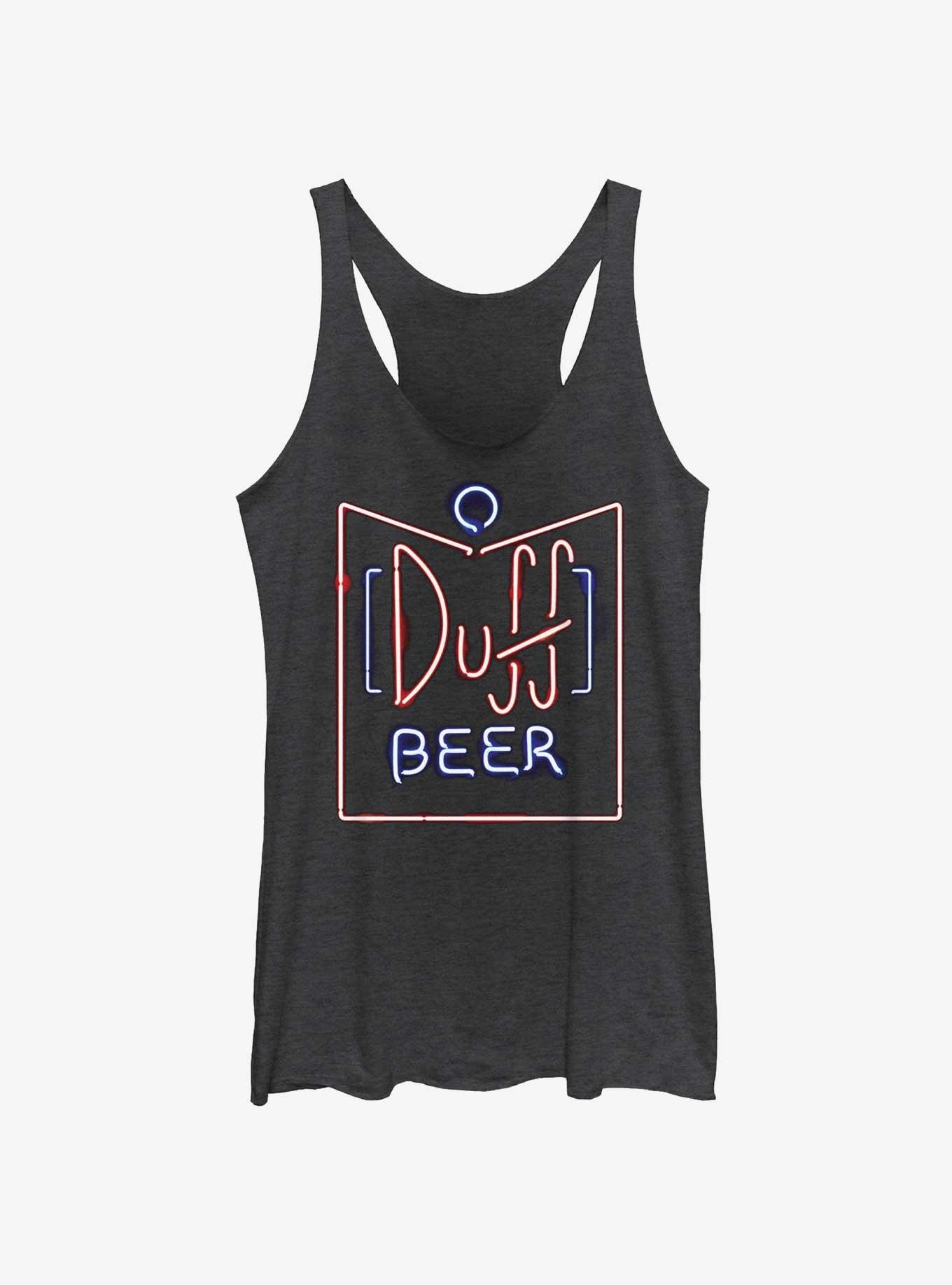 The Simpsons Duff Beer Neon Sign Logo Girls Tank, , hi-res