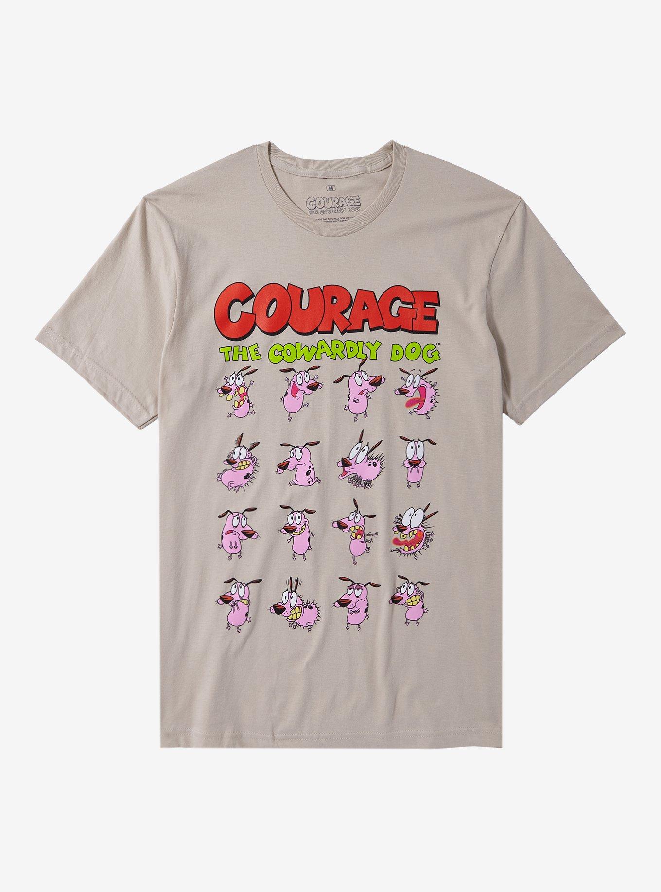 Courage The Cowardly Dog Faces Grid T-Shirt, NATURAL, hi-res