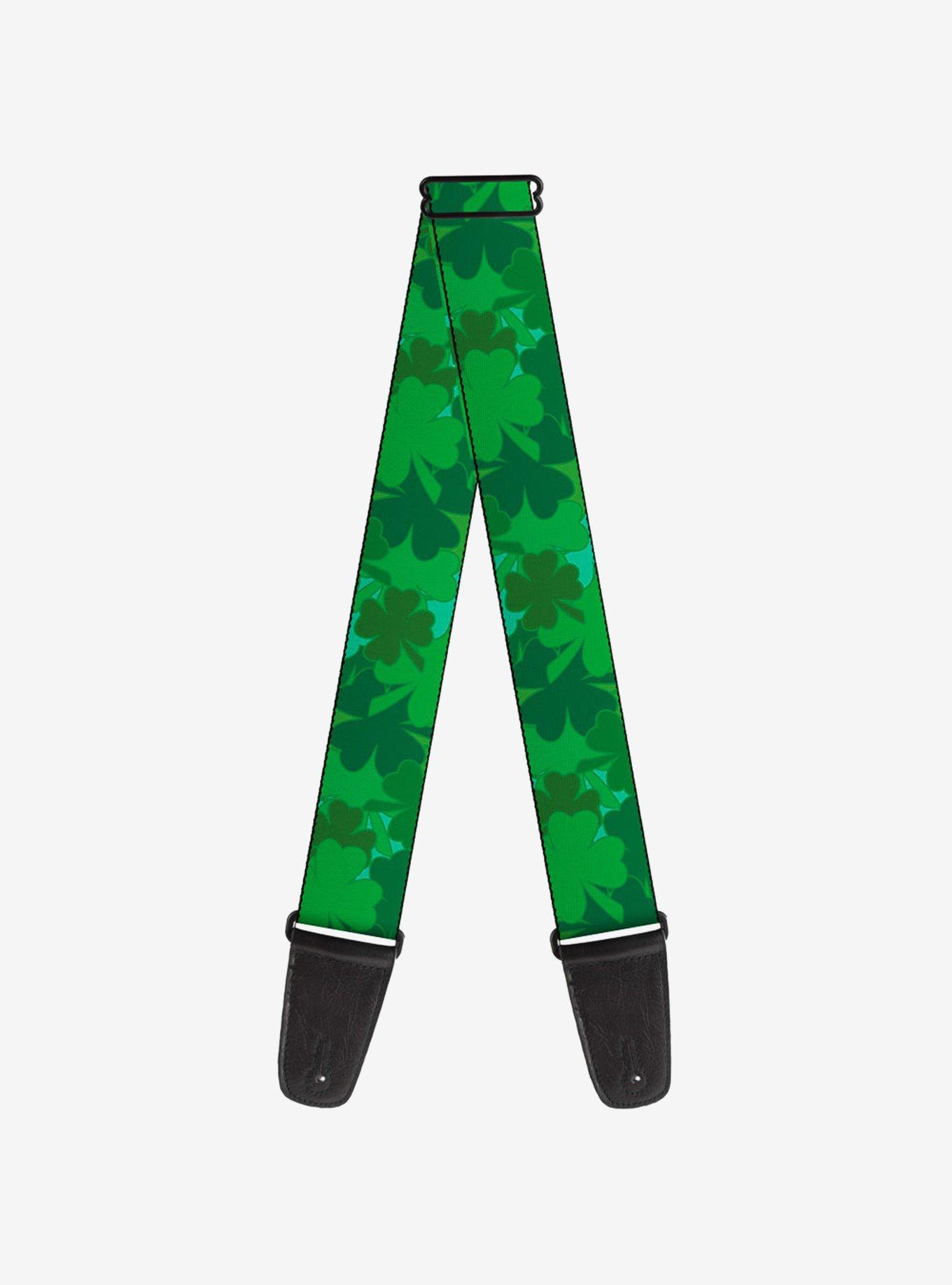 St. Patrick's Day Stacked Shamrocks Green Guitar Strap, , hi-res