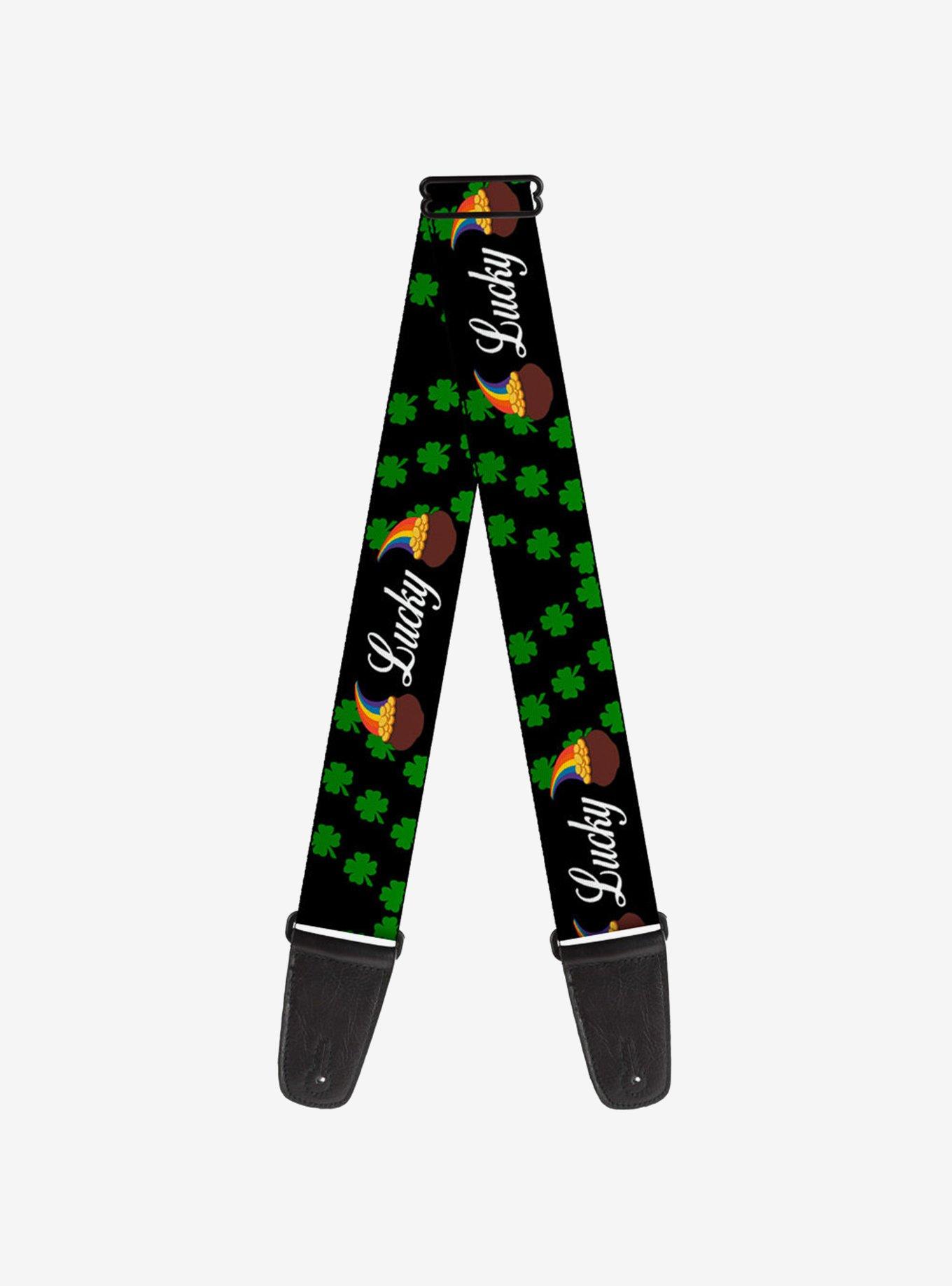 St. Patrick's Day Lucky Pot of Gold Shamrocks Guitar Strap, , hi-res