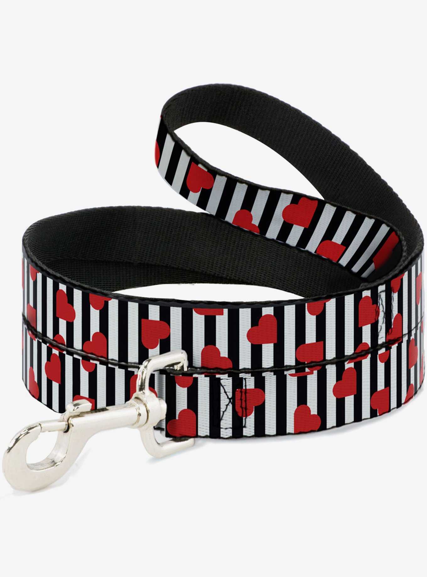 Hearts Scattered Stripe Dog Leash, , hi-res