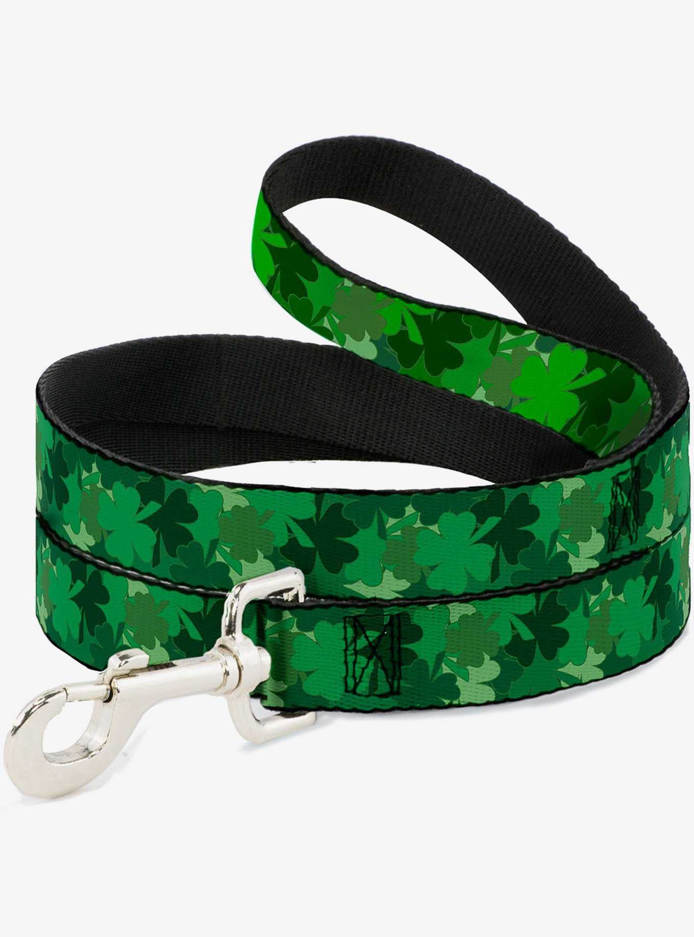 St. Patrick's Day Stacked Shamrocks Green Dog Leash, , hi-res