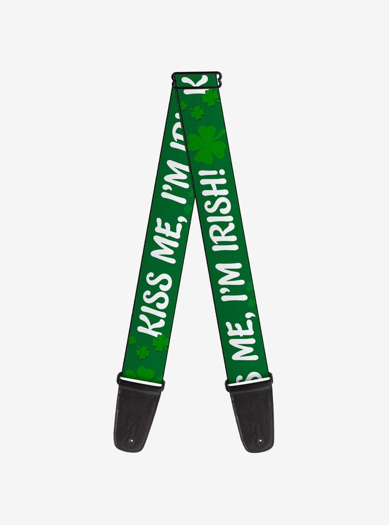 Kiss Me I'm Irish Clovers Guitar Strap, , hi-res