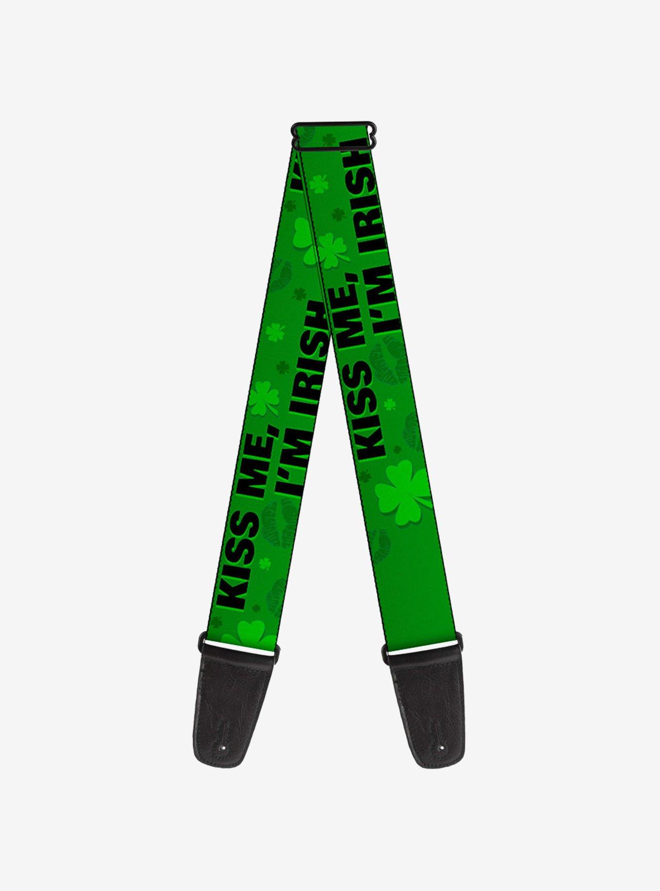 Kiss Me I'm Irish Clovers Kisses Guitar Strap, , hi-res