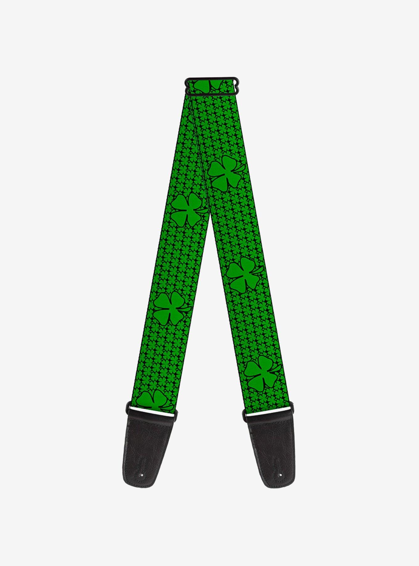 St. Patrick's Day Clovers Green Guitar Strap, , hi-res