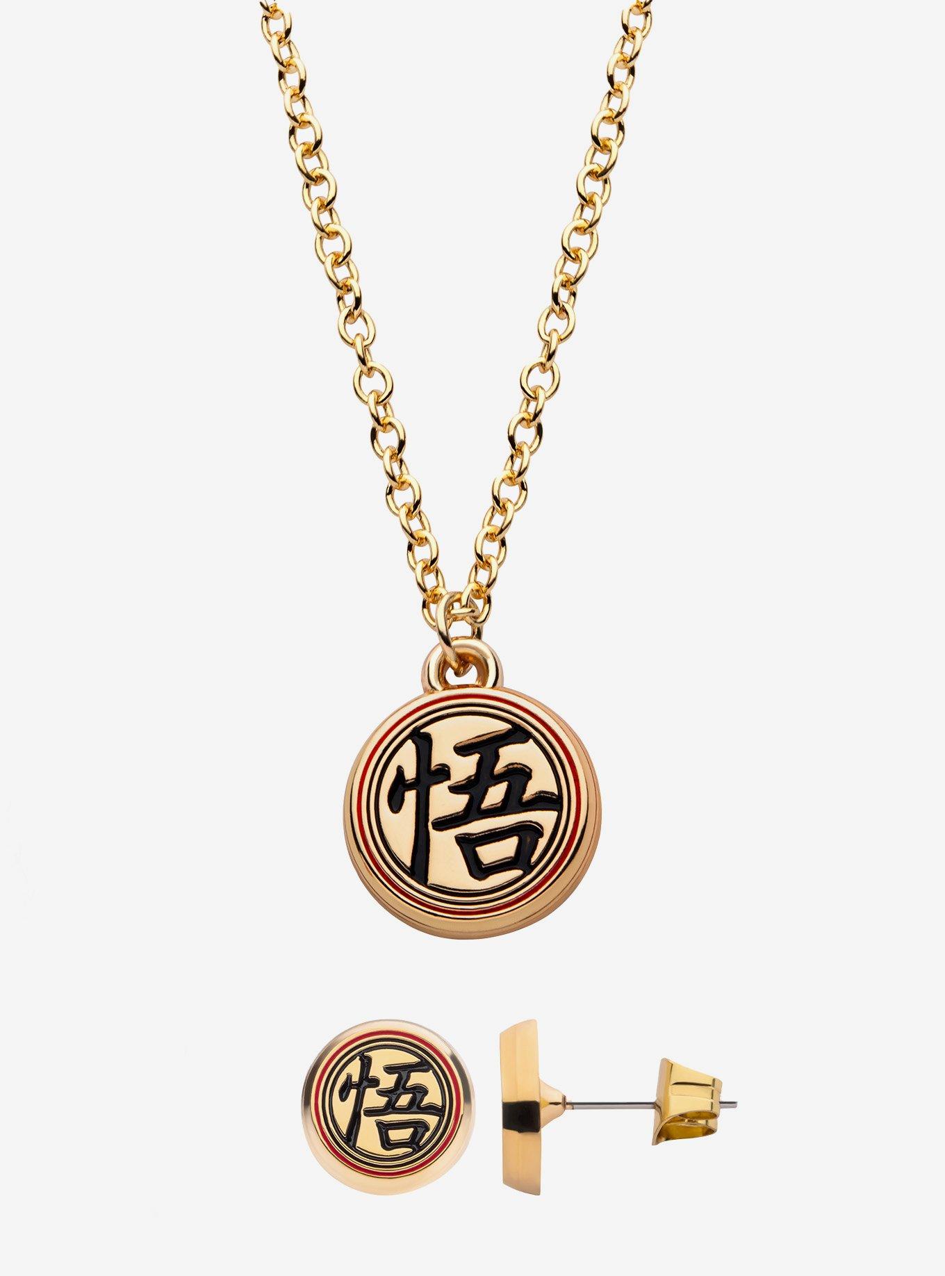 Dragon Ball Z Kanji Necklace & Earring Set, , hi-res