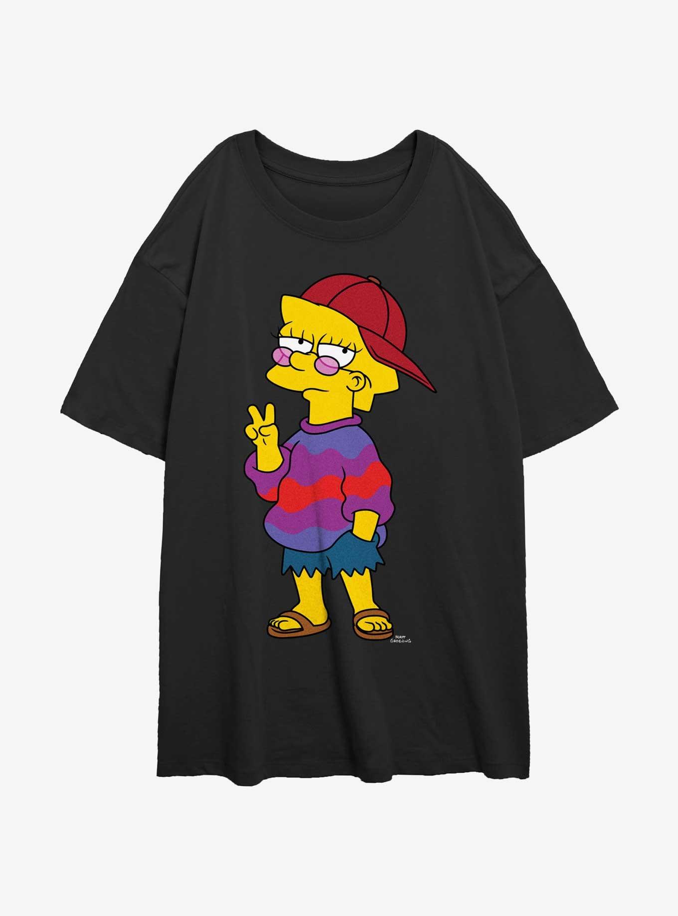 The Simpsons Cool Lisa Girls Oversized T-Shirt, BLACK, hi-res