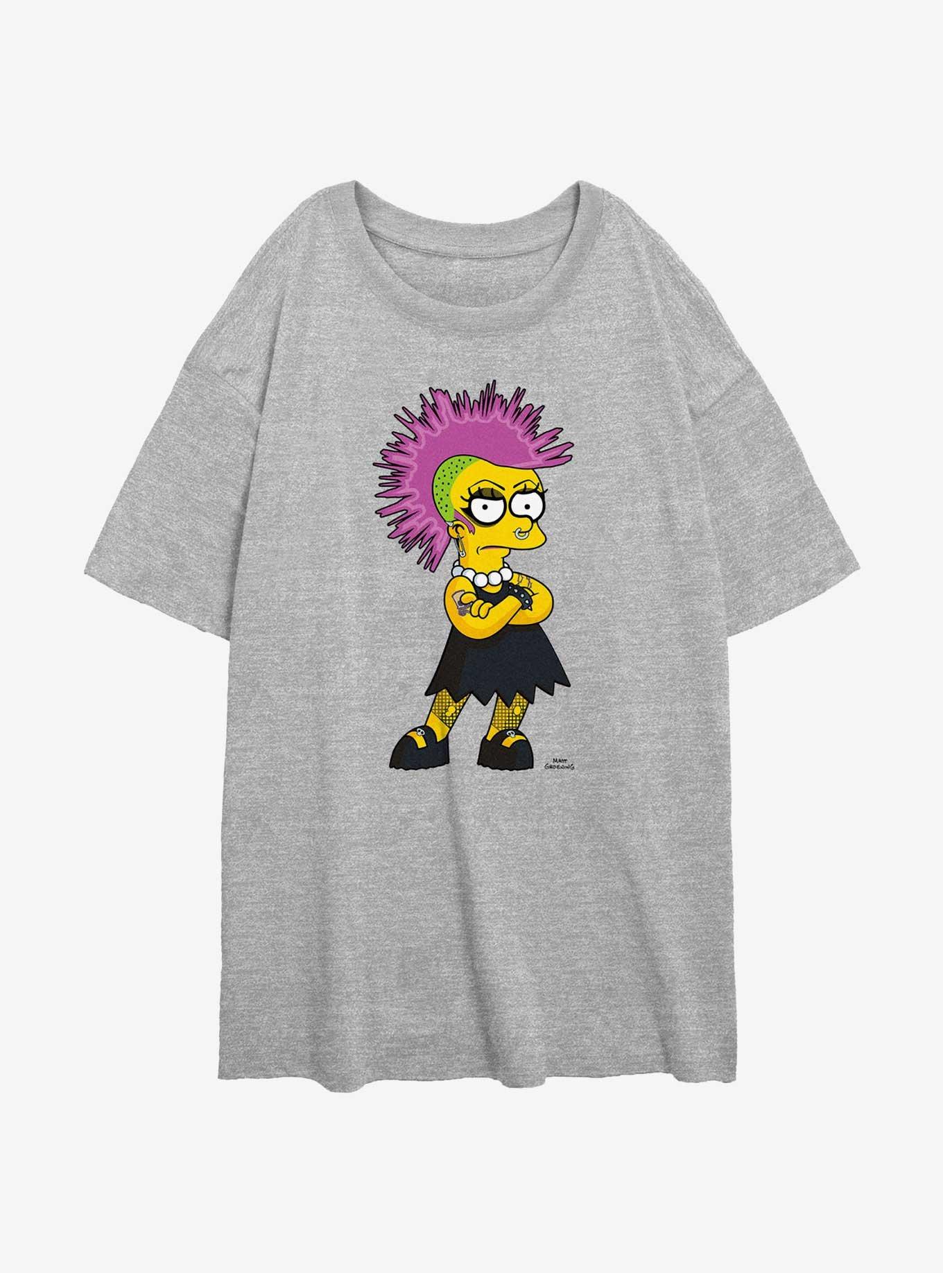 The Simpsons Lisa Punk Girls Oversized T-Shirt, , hi-res