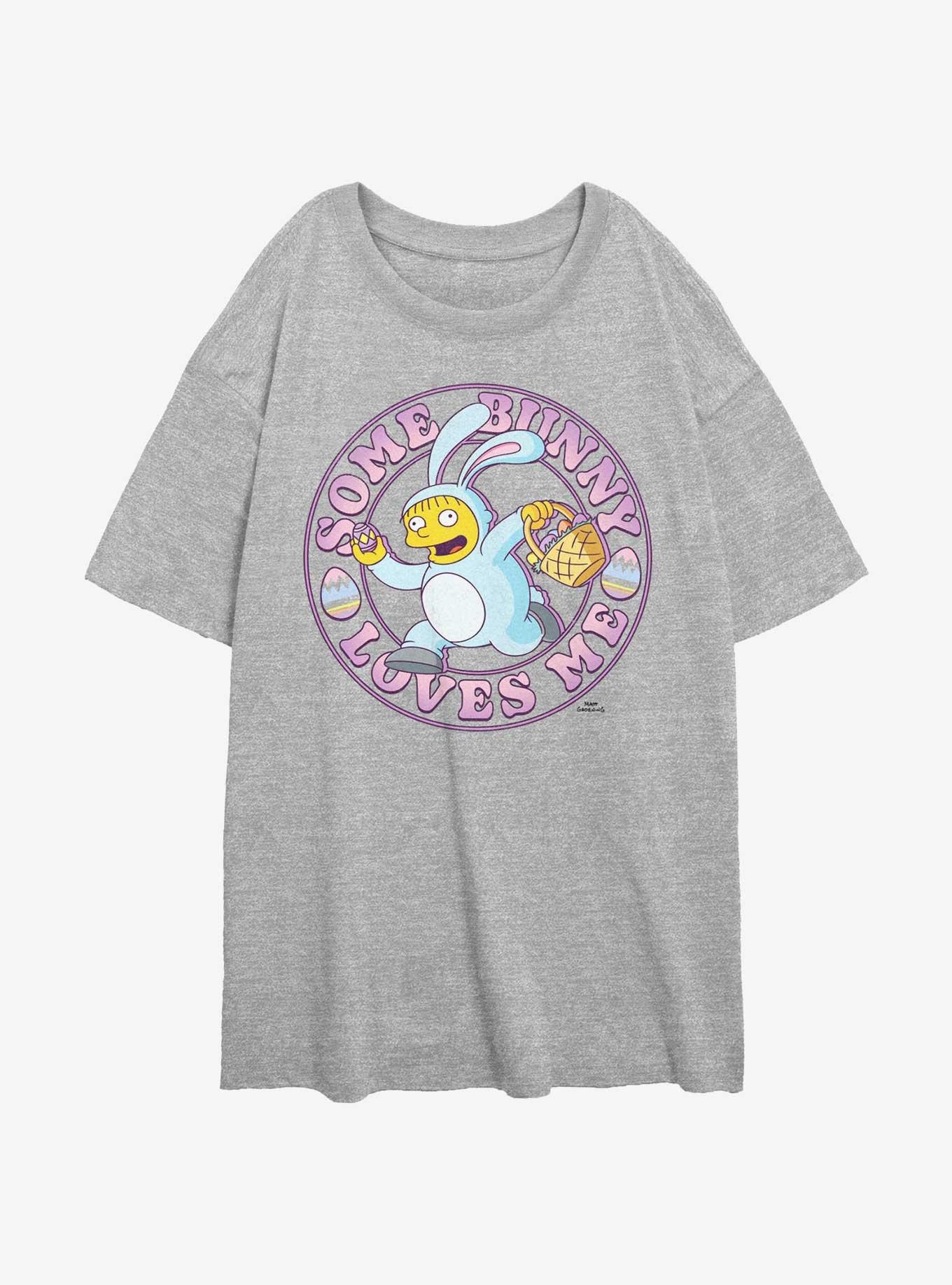 The Simpsons Some Bunny Loves Me Girls Oversized T-Shirt, ATH HTR, hi-res