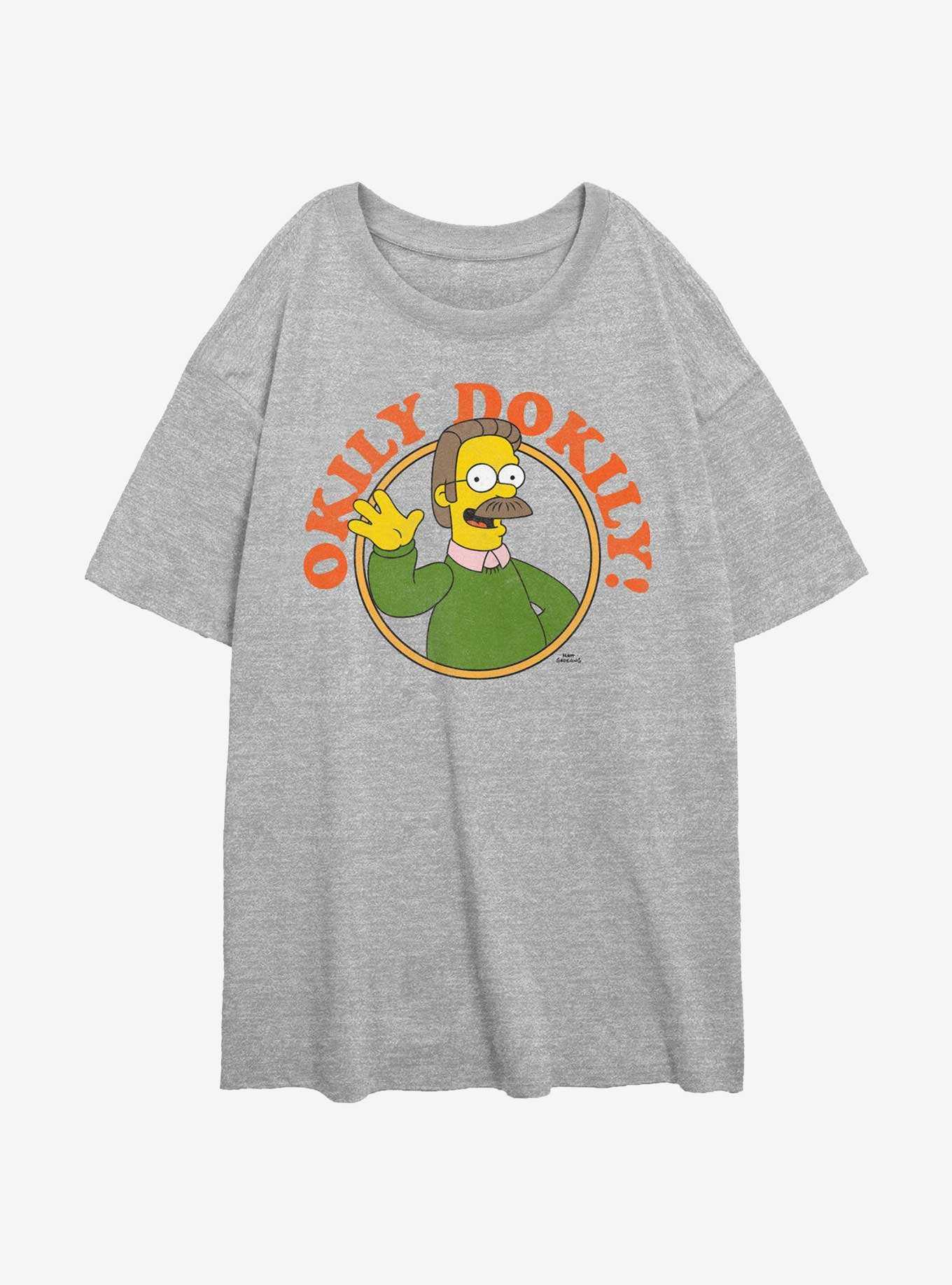 The Simpsons Ned Flanders Okily Dokily! Girls Oversized T-Shirt, , hi-res