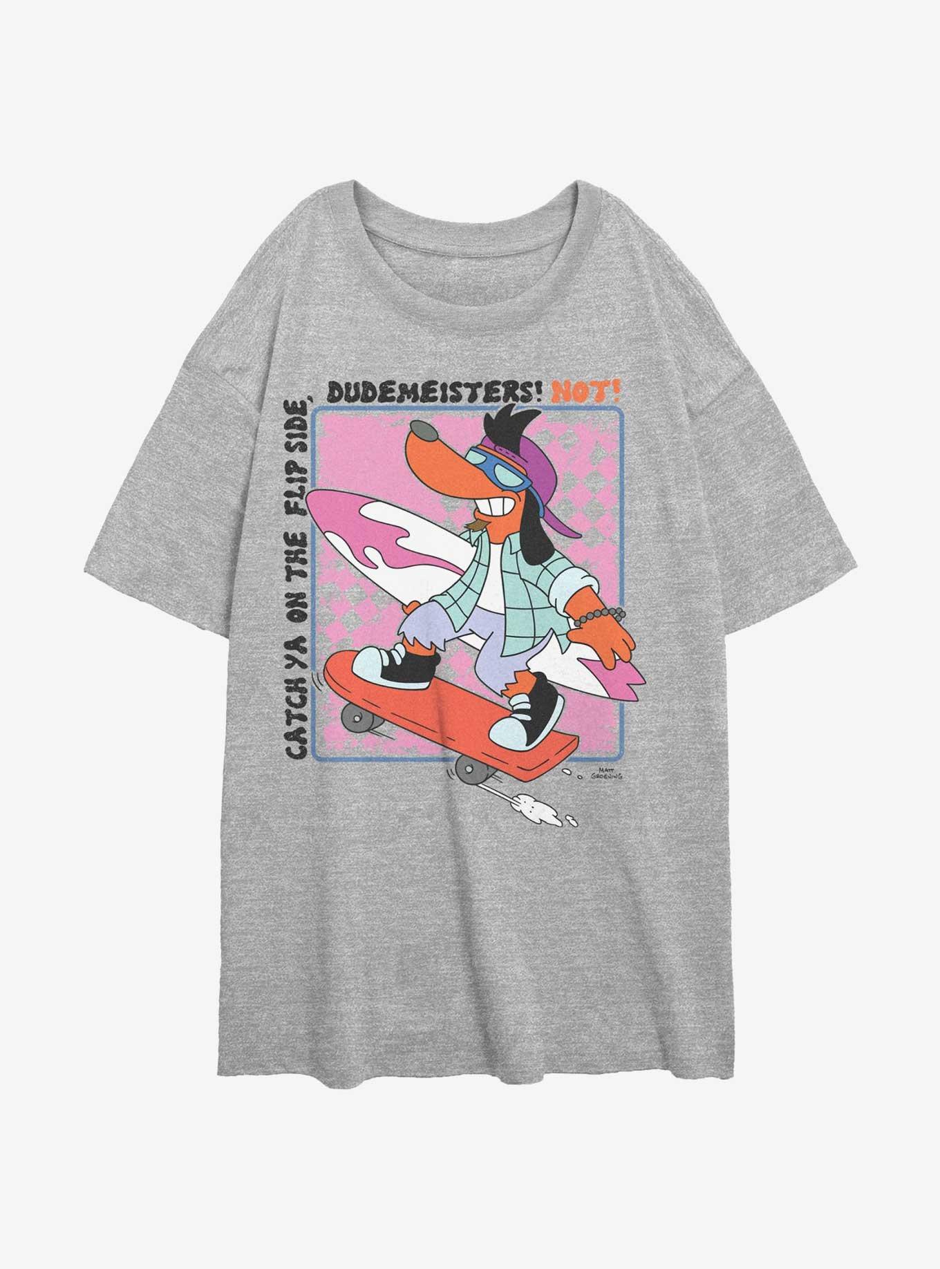 The Simpsons Poochie Xtreme Girls Oversized T-Shirt, ATH HTR, hi-res