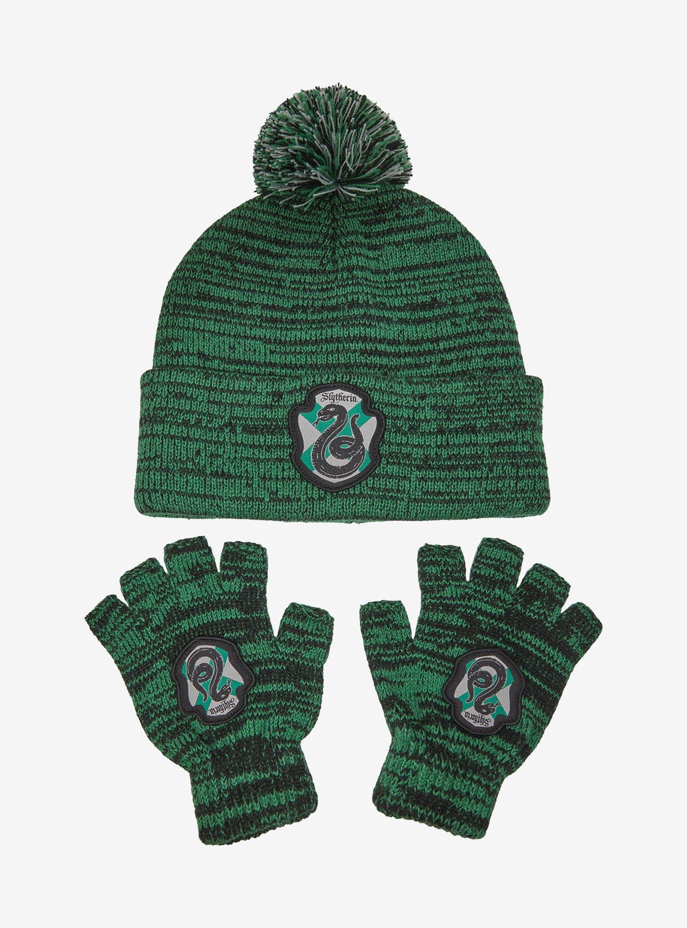 Harry Potter Slytherin Marled Glove & Beanie Set, , hi-res