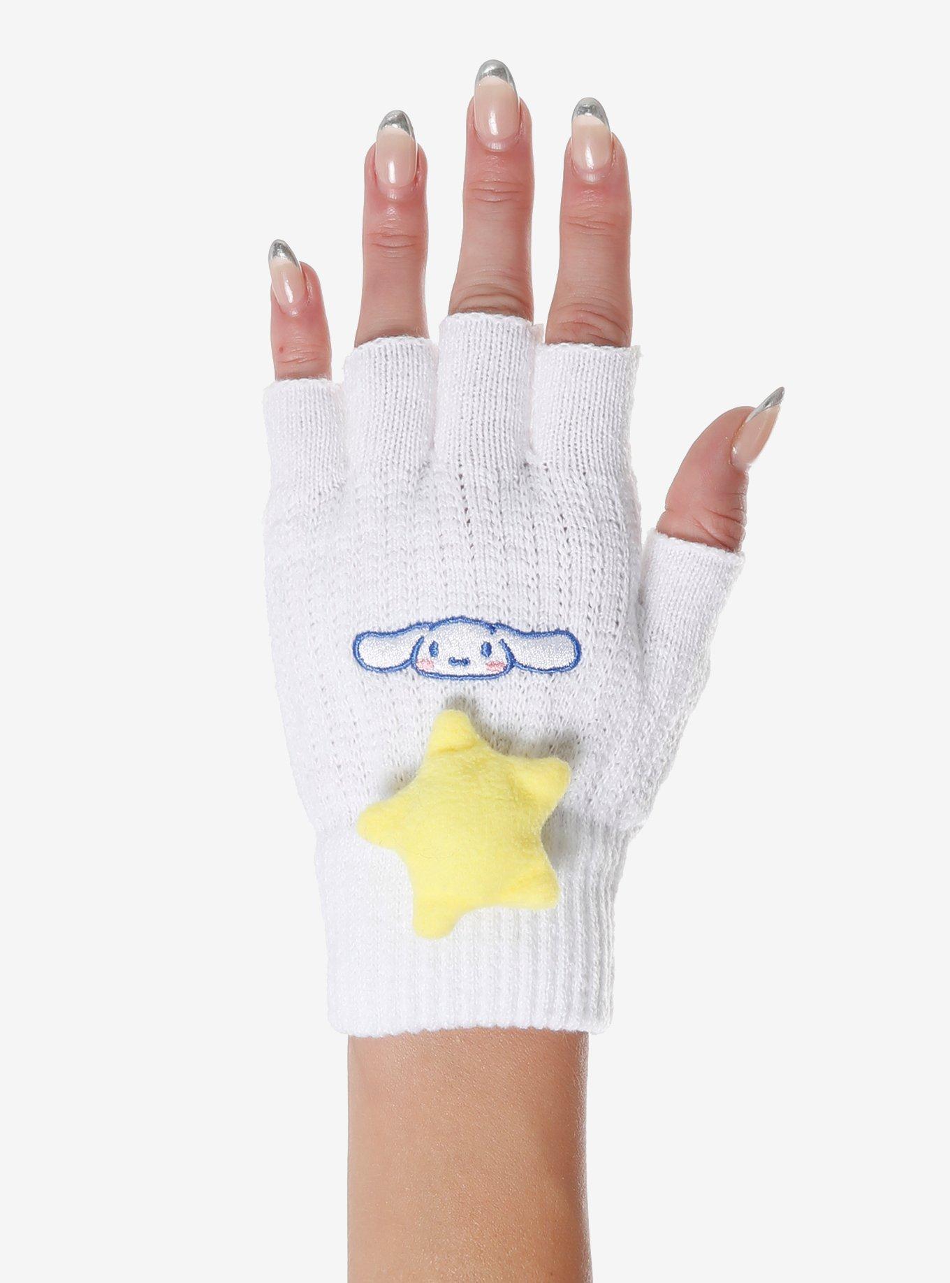 Cinnamoroll 3D Plush Star Fingerless Gloves, , hi-res