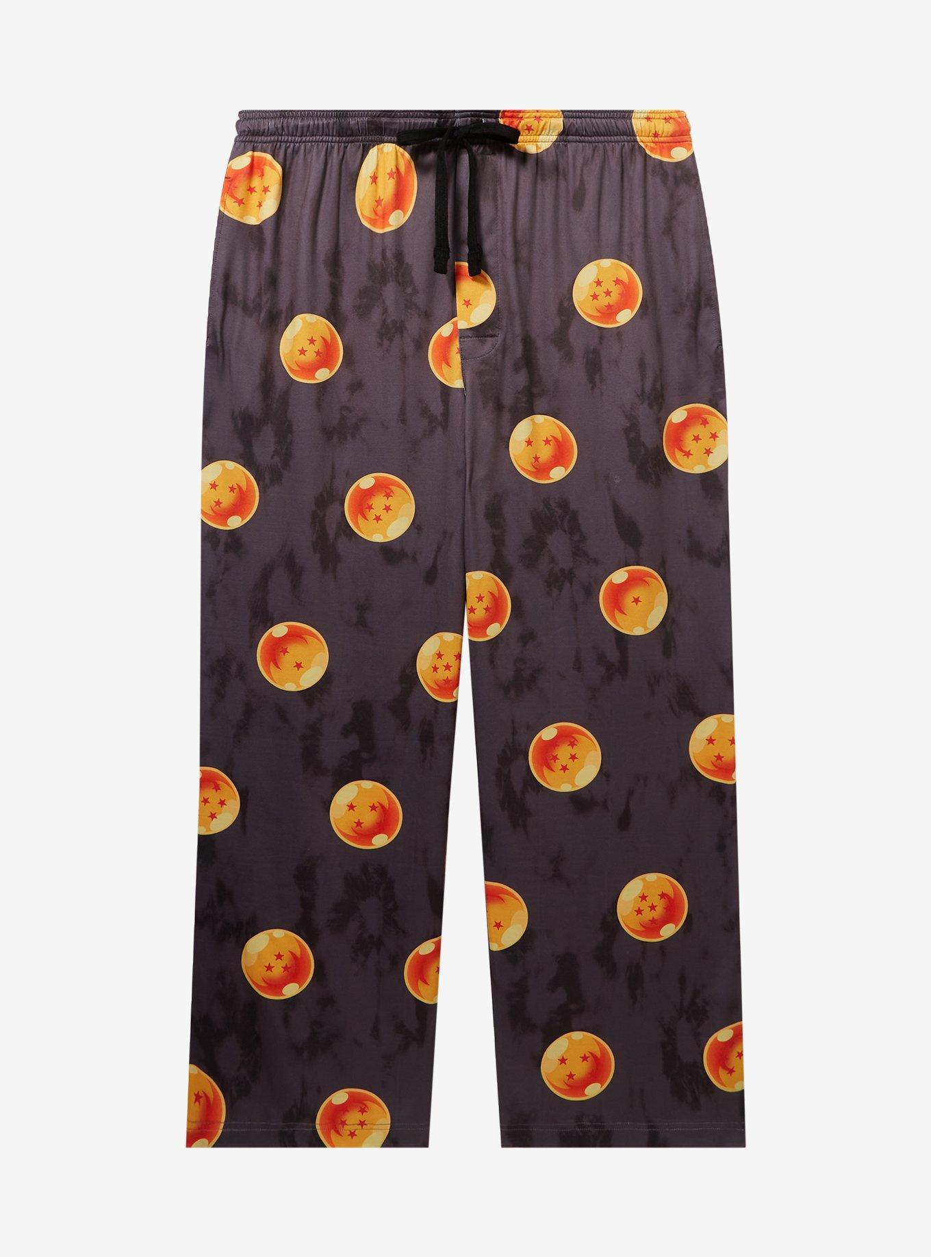 Dragon Ball Z Dragon Balls Allover Print Women's Plus Size Sleep Pants &mdash; BoxLunch Exclusive, BLACK, hi-res