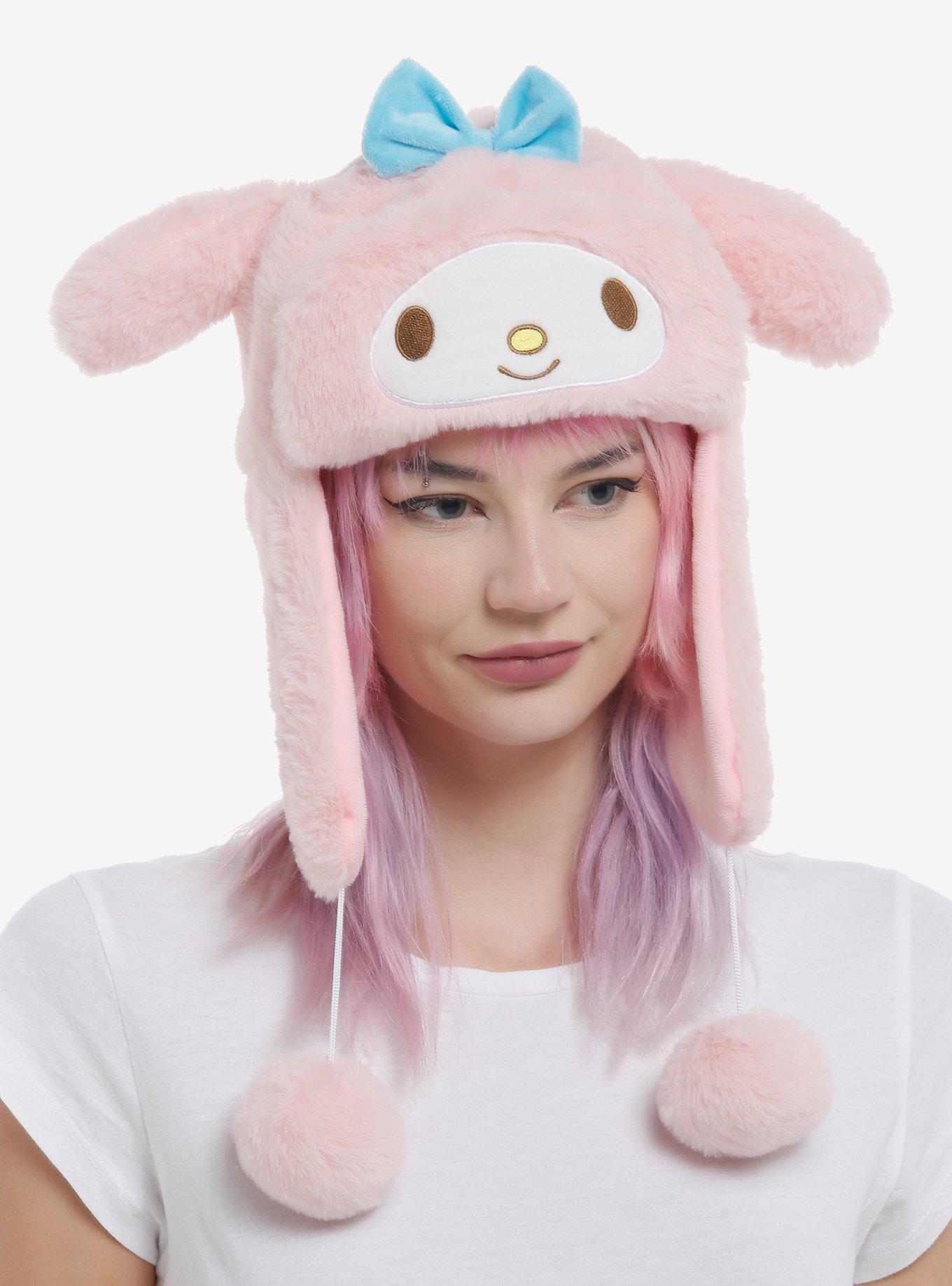 My Melody Fuzzy Pom Trapper Hat, , hi-res