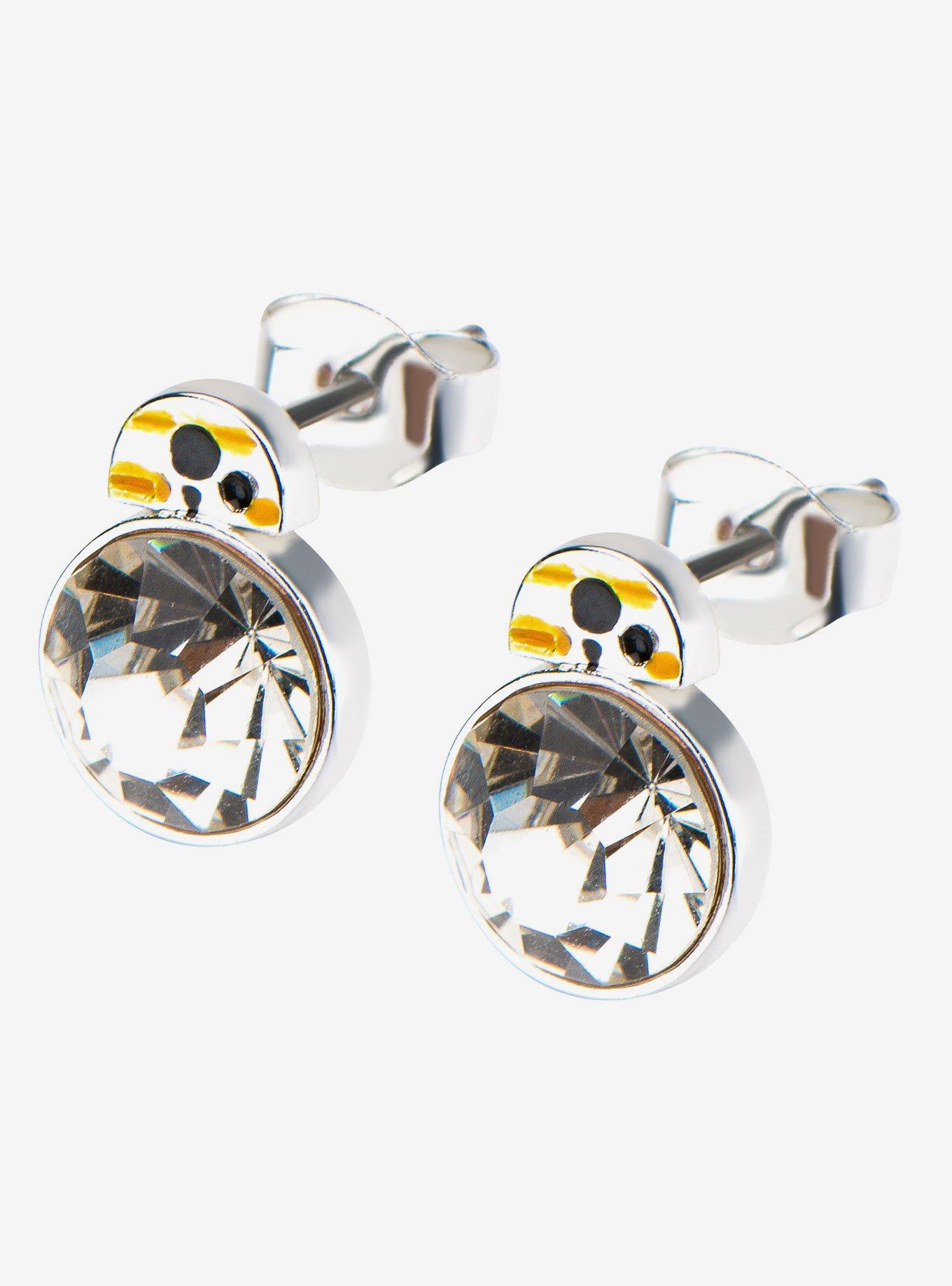 Star Wars Silver Plated BB8 Stud Earrings, , hi-res