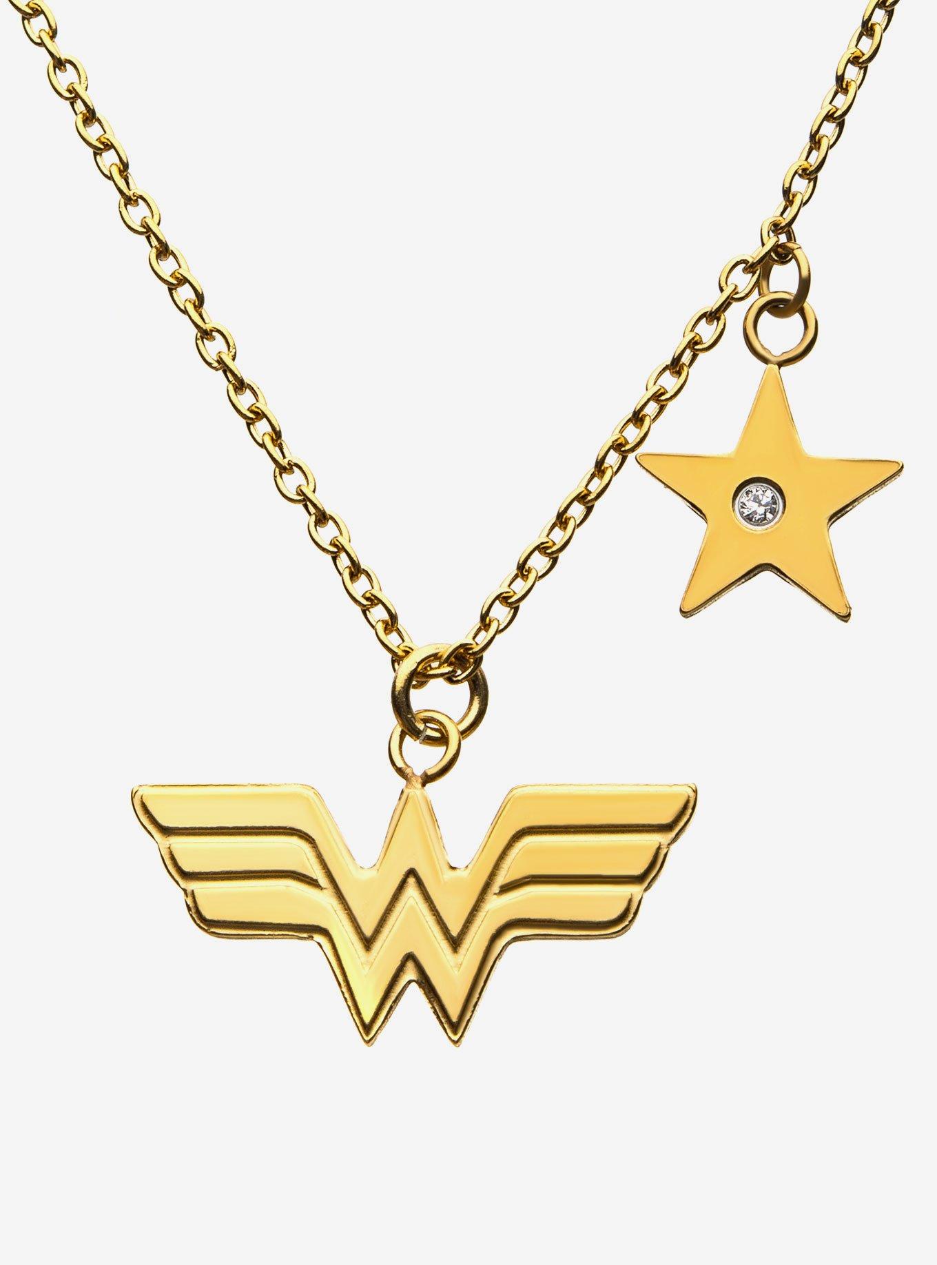 DC Comics Wonder Woman Stainless Steel Gold Plated Necklace