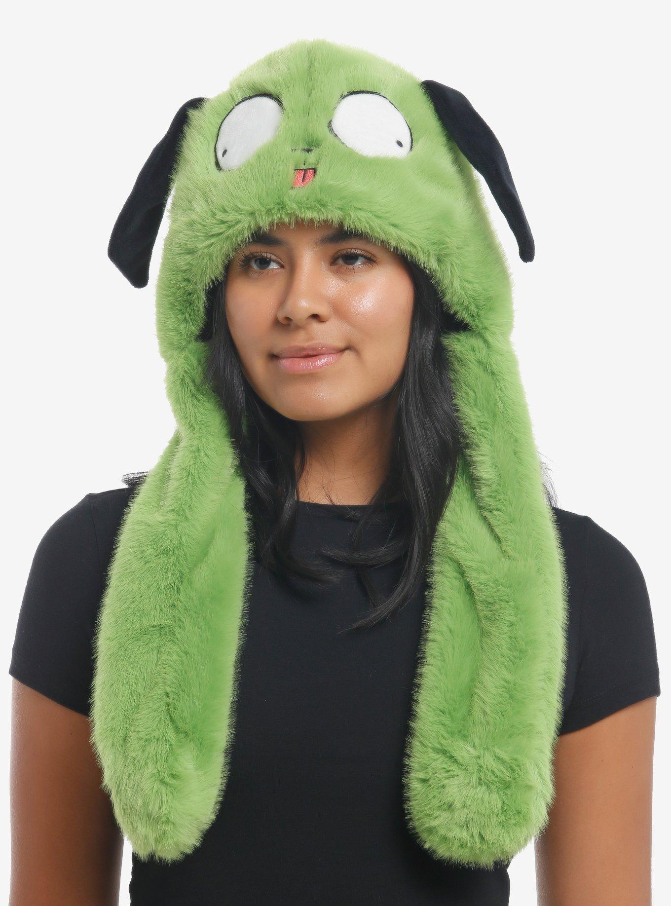 Invader Zim GIR Fuzzy Tassel Beanie With Moveable Ears, , hi-res