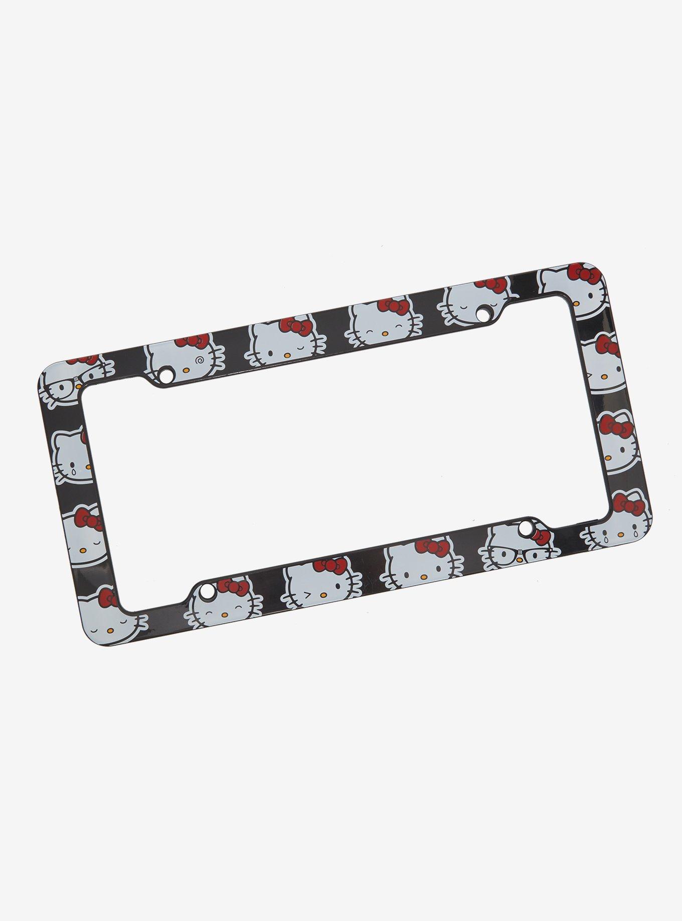 Sanrio Hello Kitty Expressions Allover Print License Plate Frame, , hi-res