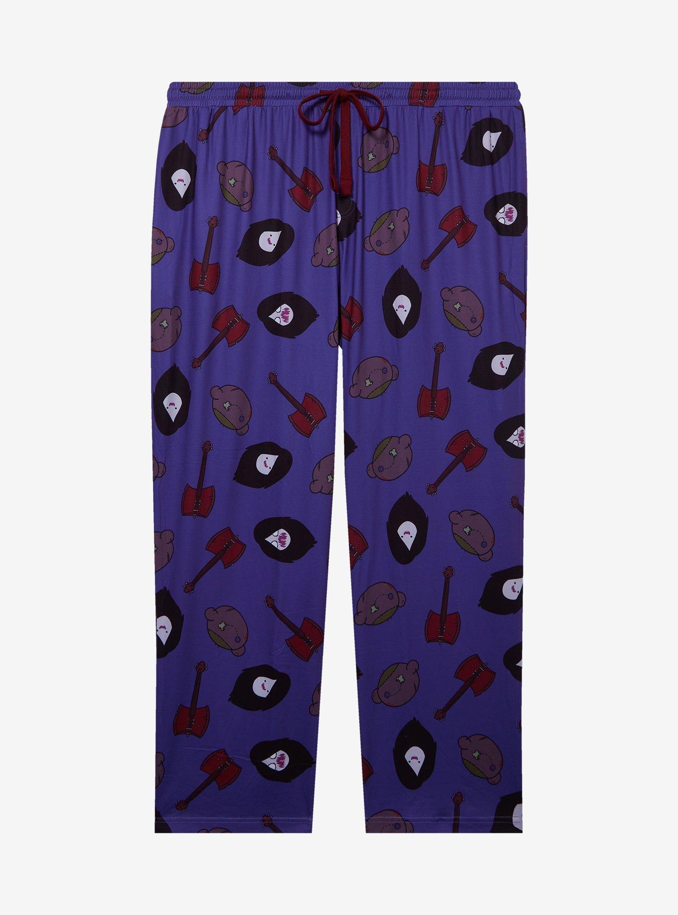 Adventure Time Marceline Icons Allover Print Women's Plus Size Sleep Pants — BoxLunch Exclusive, PURPLE, hi-res