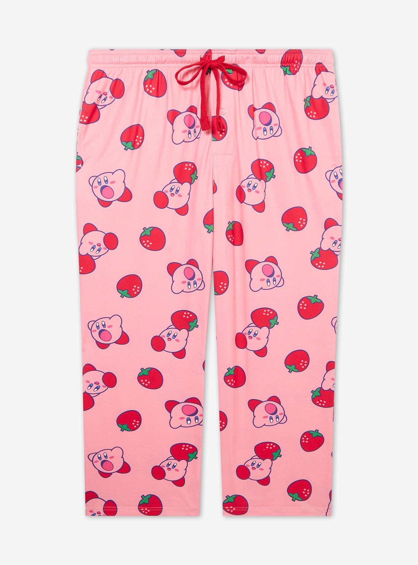 Nintendo Kirby Strawberry & Kirby Allover Print Women's Plus Size Sleep Pants - BoxLunch Exclusive, , hi-res