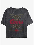 Coors Vintage Golden Beer Logo Mineral Wash Womens Crop T-Shirt, BLACK, hi-res