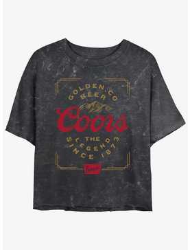 Coors Vintage Golden Beer Logo Mineral Wash Womens Crop T-Shirt, , hi-res