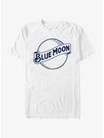 Blue Moon Outline Icon Logo T-Shirt, WHITE, hi-res