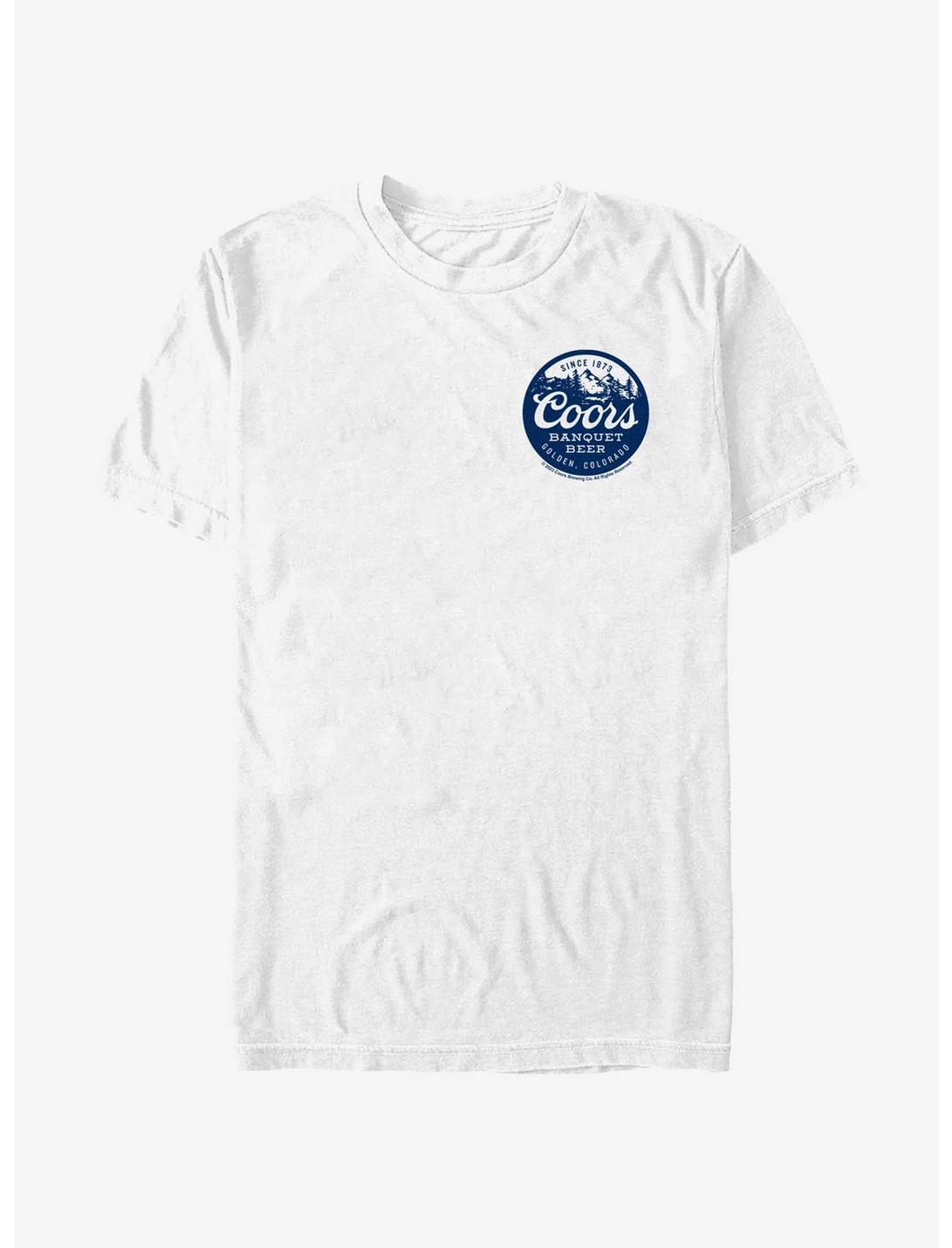 Coors Mountain Icon Chest Logo T-Shirt, WHITE, hi-res