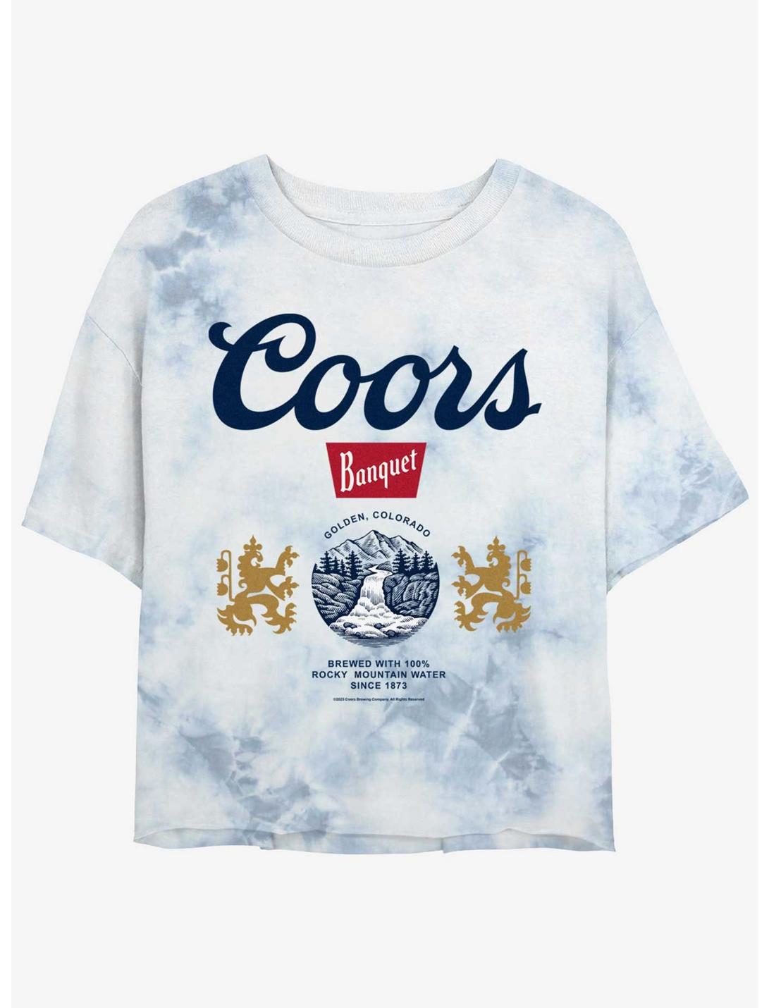 Coors Banquet Golden Colorado Logo Tie Dye Crop Girls T-Shirt, WHITEBLUE, hi-res