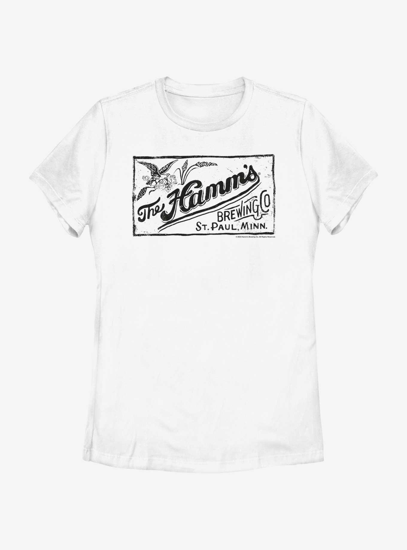 The Hamm's Logo Stamp Womens T-Shirt, WHITE, hi-res