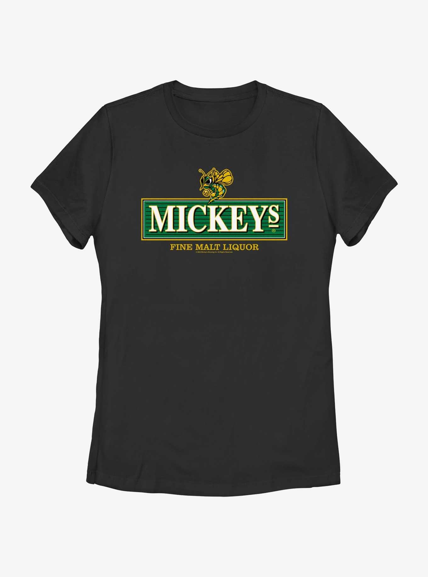 Mickeys Fine Malt Liquor Logo Womens T-Shirt, BLACK, hi-res