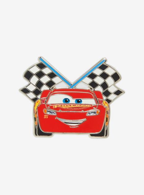 Disney Pixar Cars Lightning McQueen Checkered Flag Enamel Pin | BoxLunch