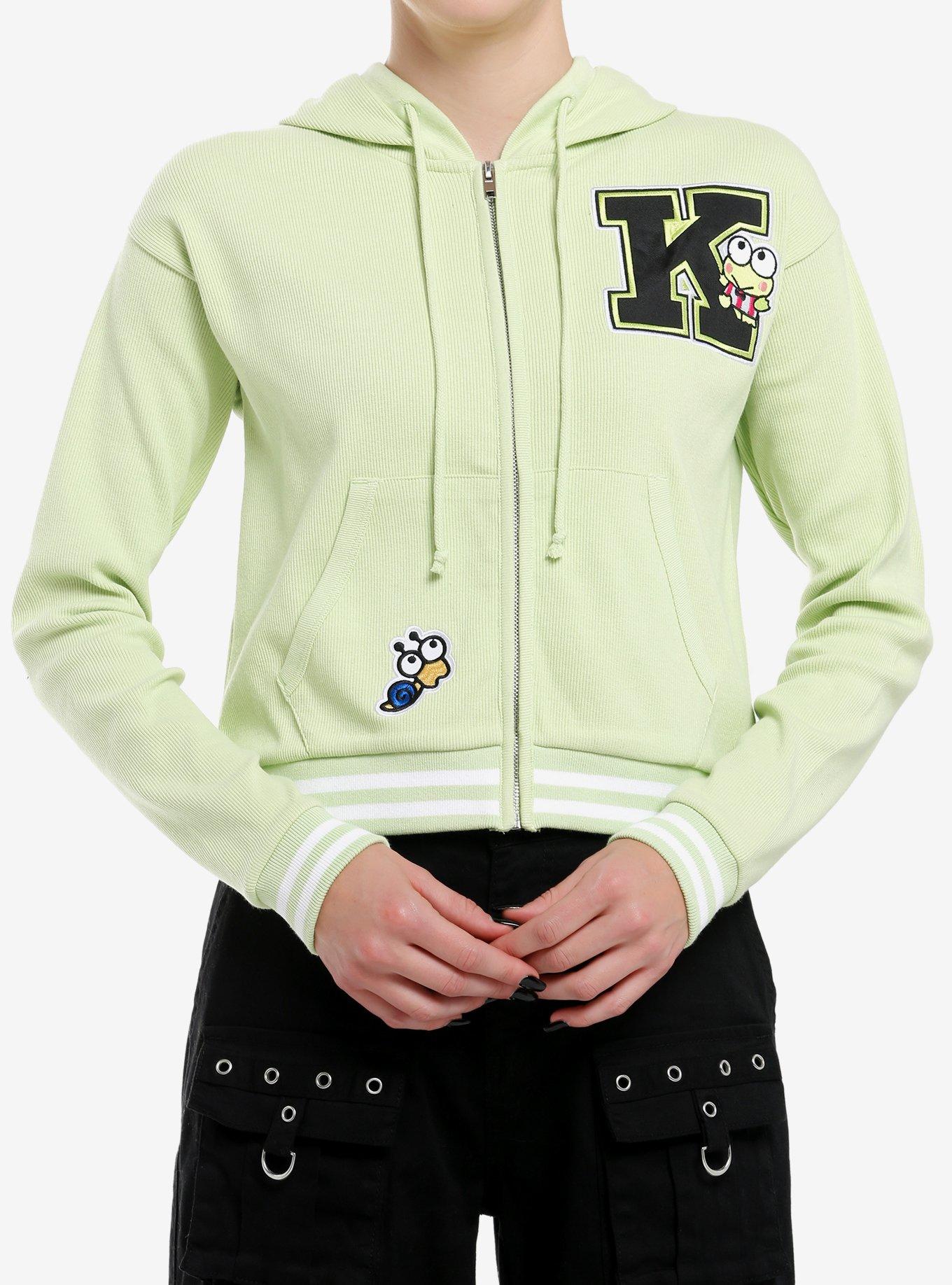 Keroppi Patches Girls Ribbed Hoodie, , hi-res