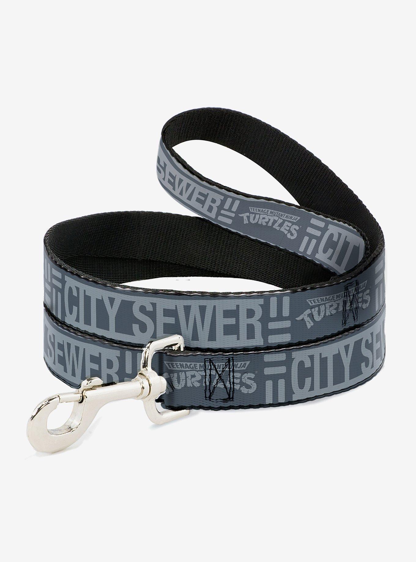 Teenage Mutant Ninja Turtles City Sewer Title Logo Dog Leash, GREY, hi-res