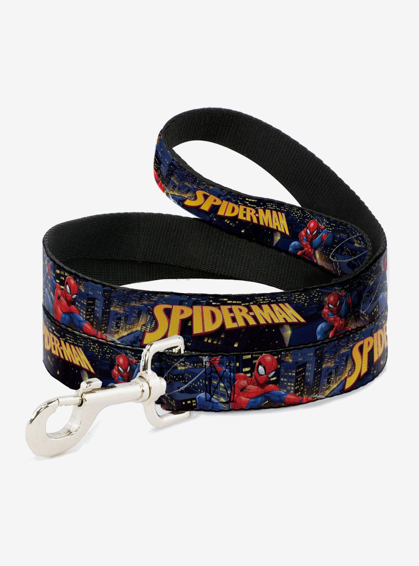 Marvel Spider-Man Title Logo and Action Skyline Poses Dog Leash, , hi-res