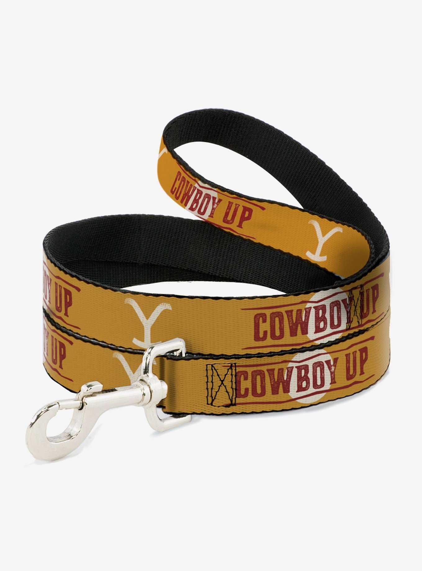 Yellowstone Y Logo Cowboy Up Text Dog Leash, , hi-res