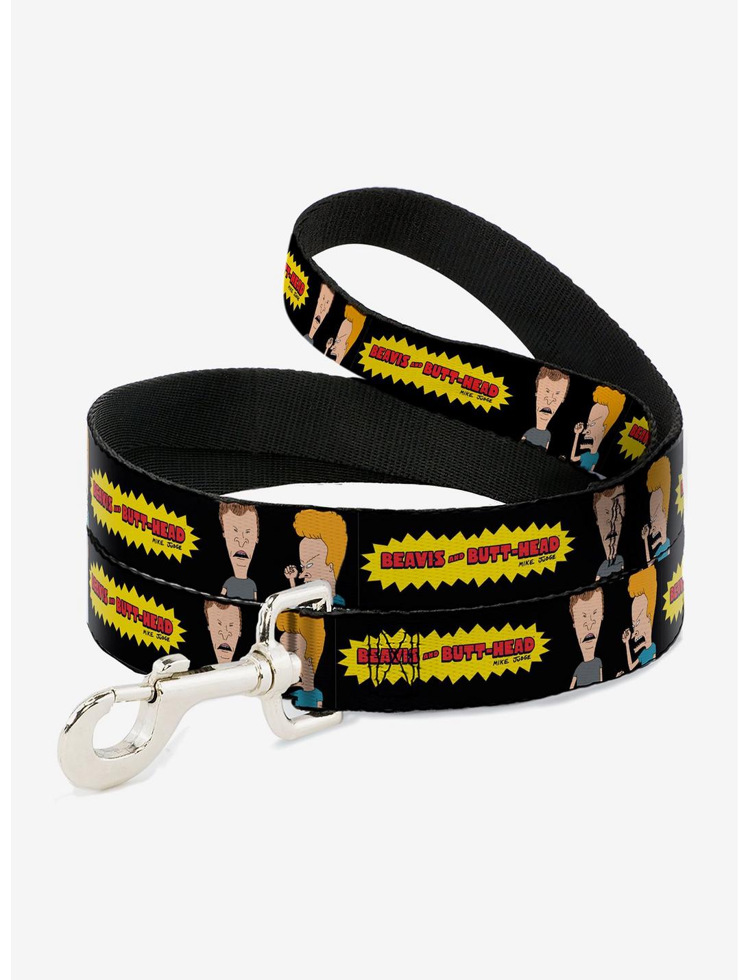 Beavis and Butt-Head Title Logo and Pose Dog Leash, BLACK, hi-res