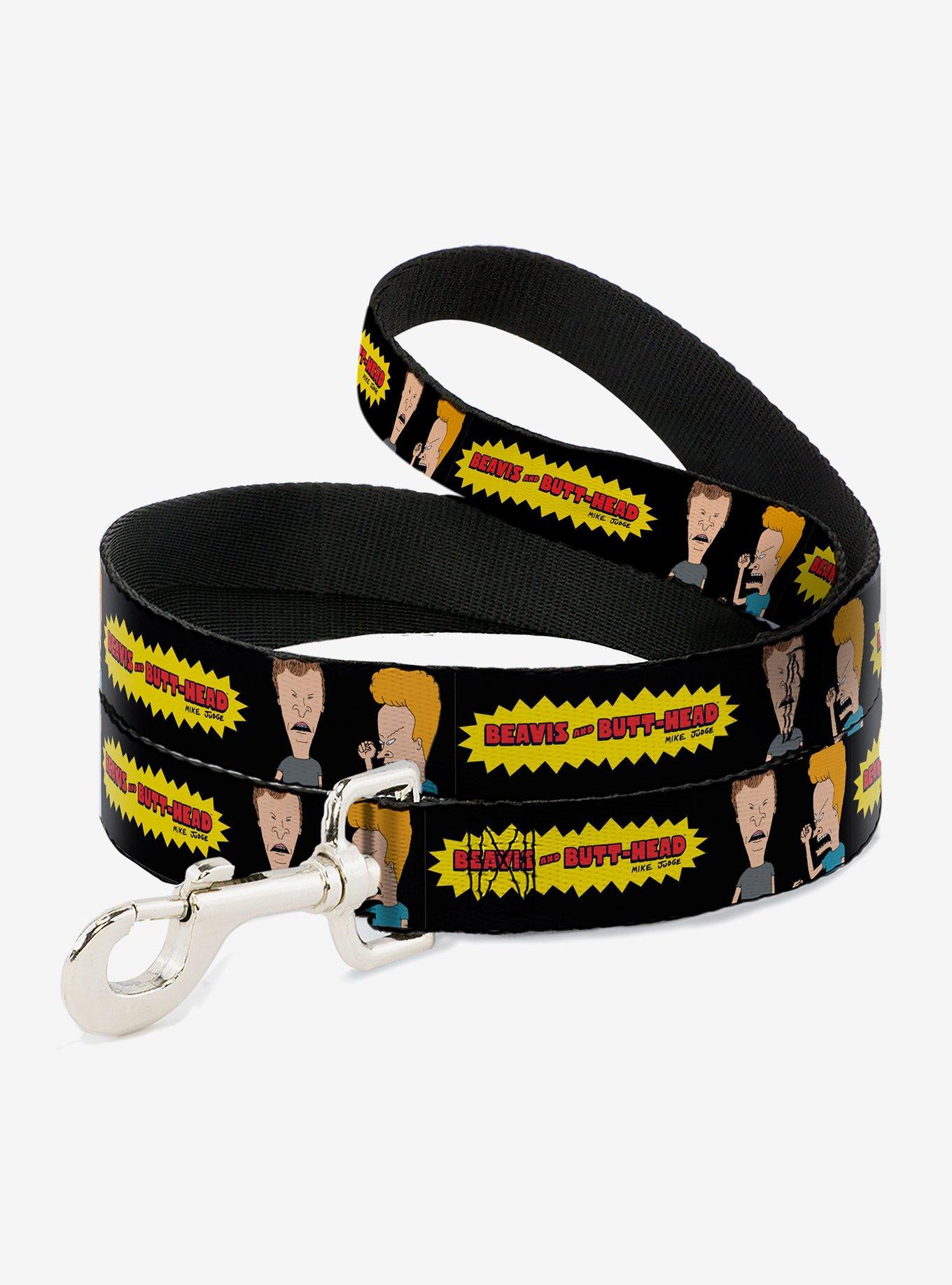 Beavis and Butt-Head Title Logo and Pose Dog Leash, BLACK, hi-res