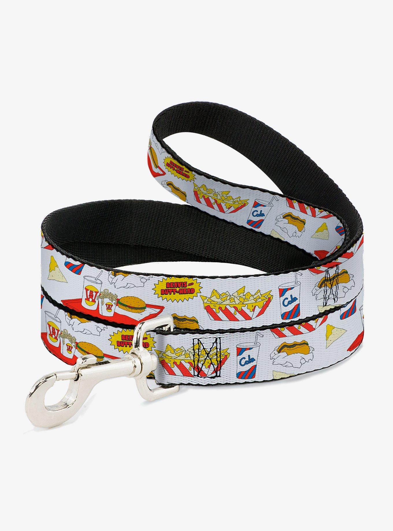 Beavis and Butt-Head Burger World Icons Collage Dog Leash, BRIGHT WHITE, hi-res