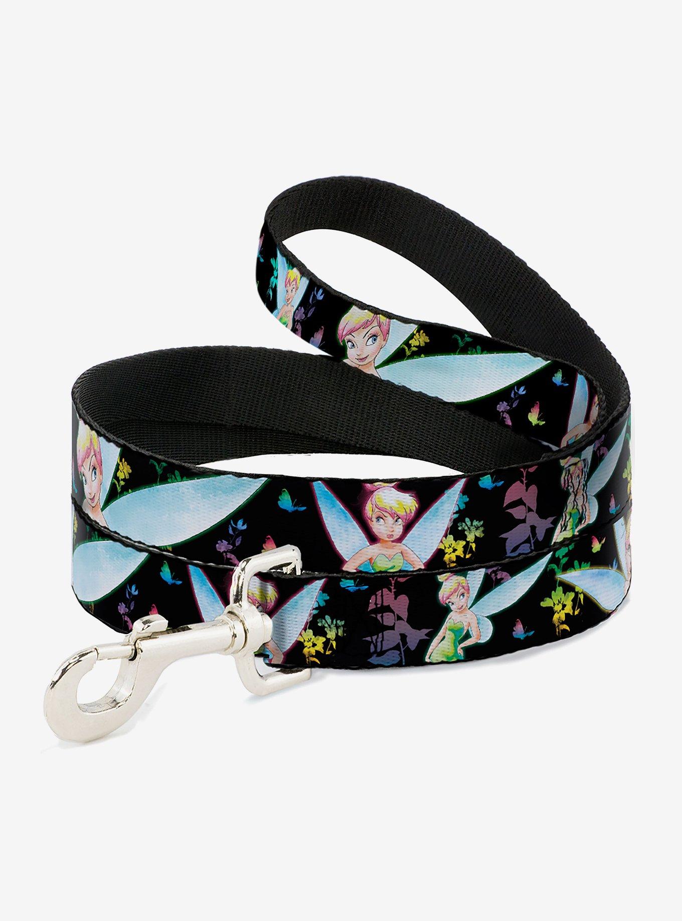 Disney Tinker Bell Glowing Butterflies Flowers Neon Dog Leash, BLACK, hi-res