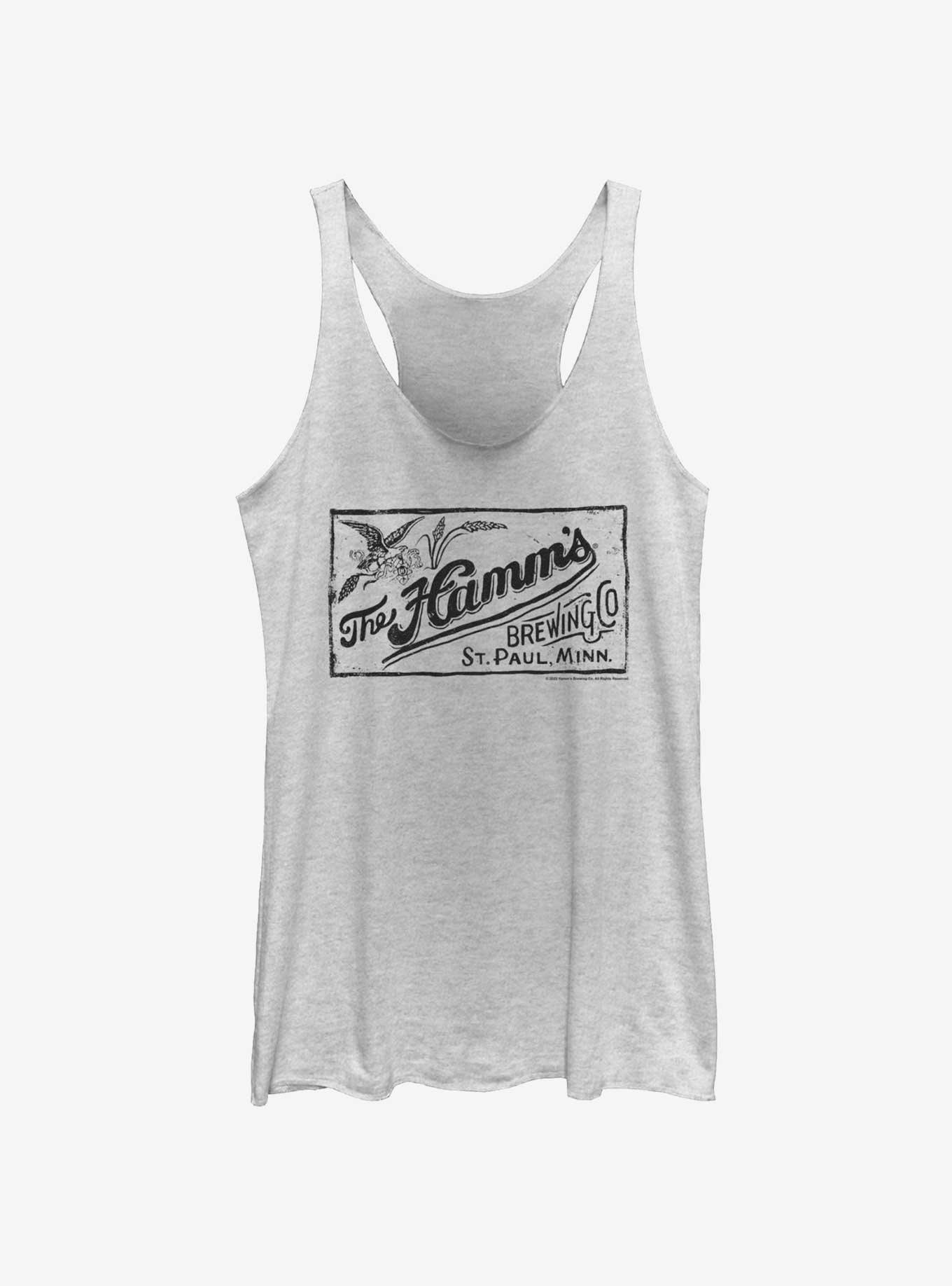 The Hamm's Logo Stamp Womens Tank Top, WHITE HTR, hi-res