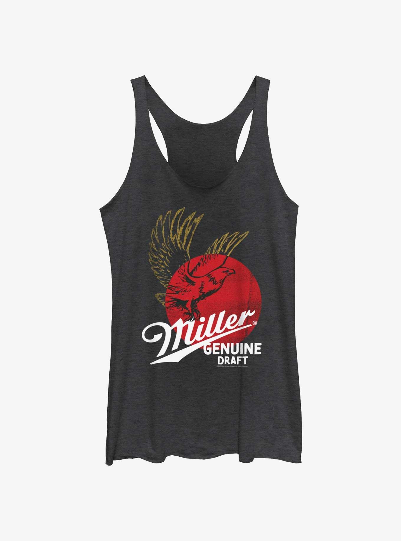 Miller Genuine Draft Logo Womens Tank Top, BLK HTR, hi-res