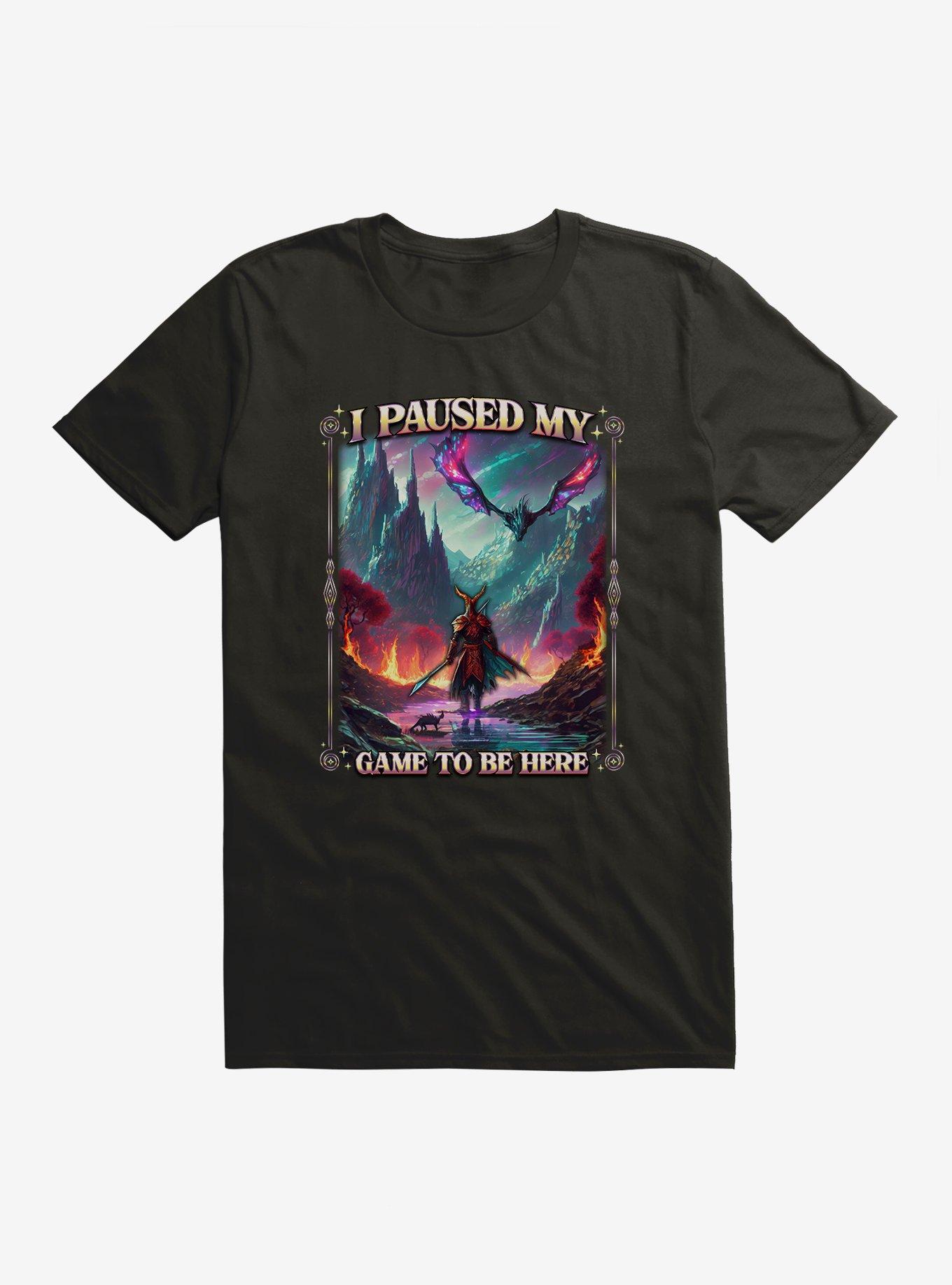 Adventure I Paused My Game To Be Here T-Shirt, BLACK, hi-res